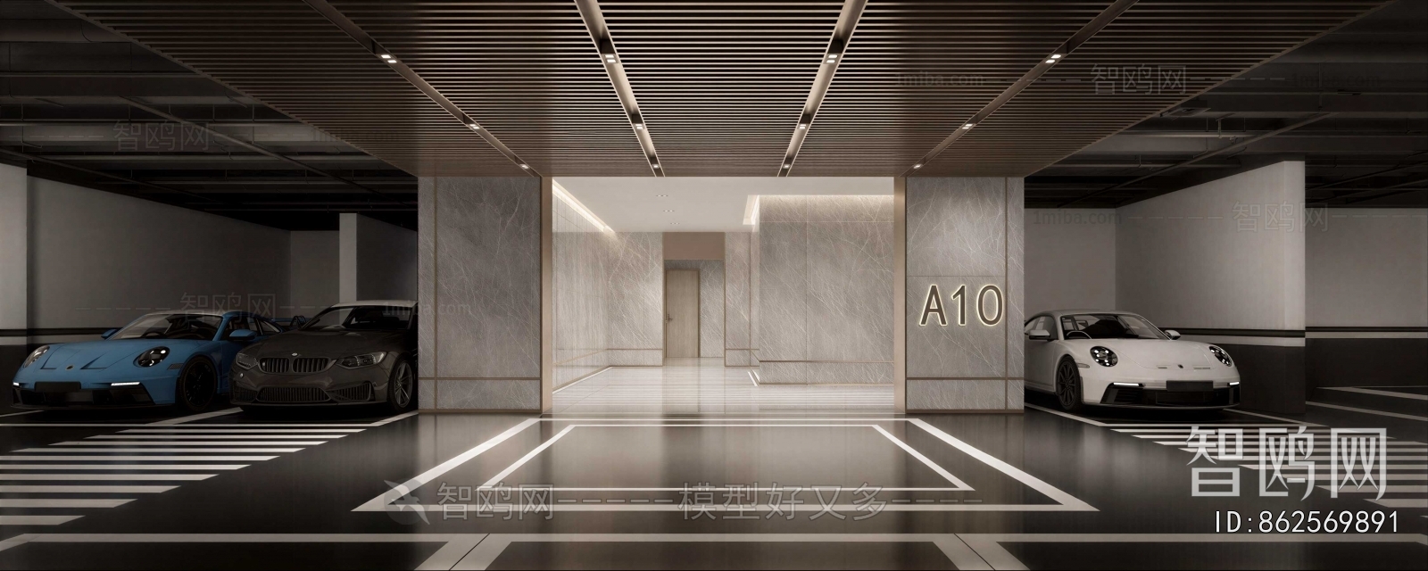 Modern Underground Parking Lot