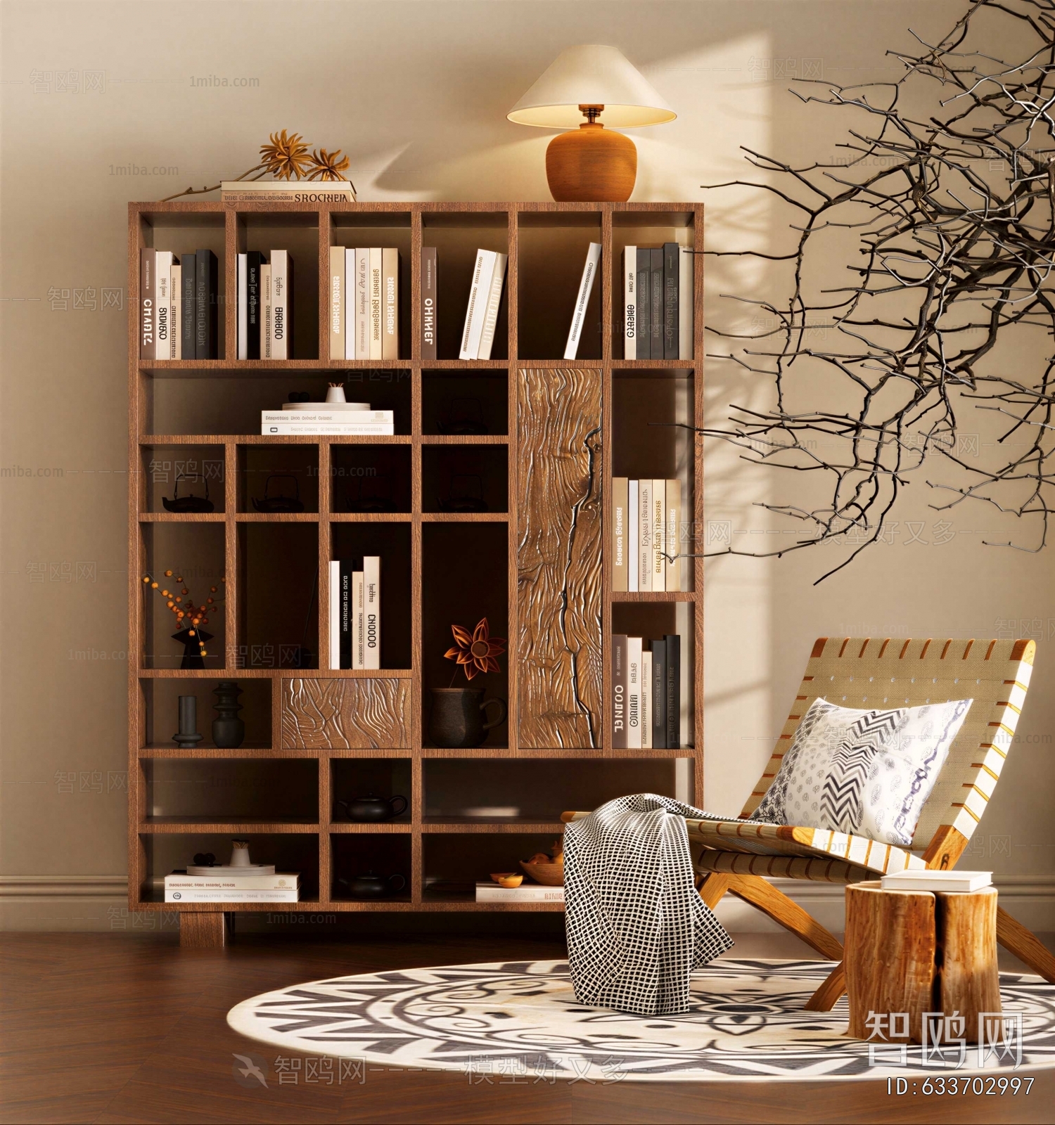 Wabi-sabi Style Bookcase