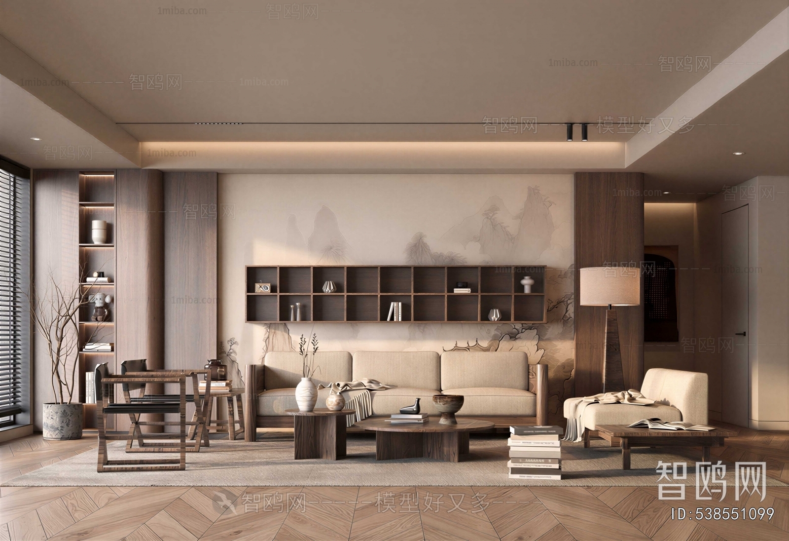 New Chinese Style A Living Room