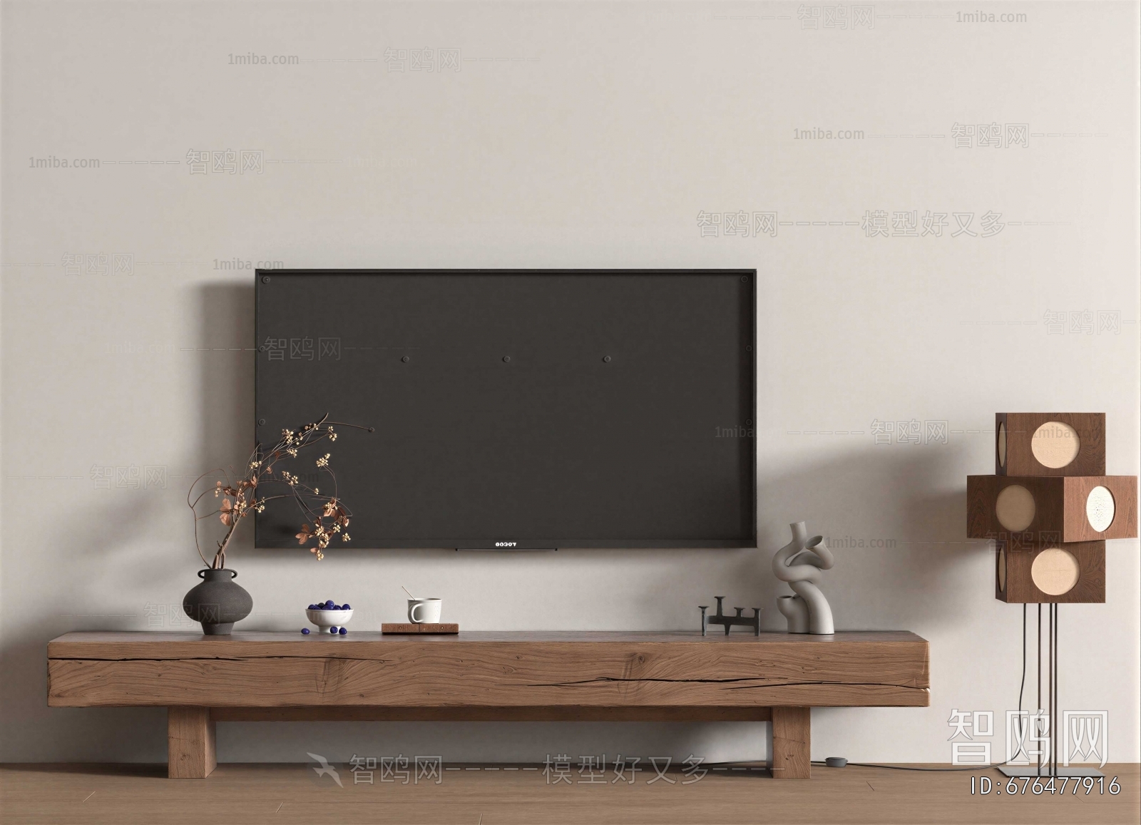 Wabi-sabi Style TV Cabinet