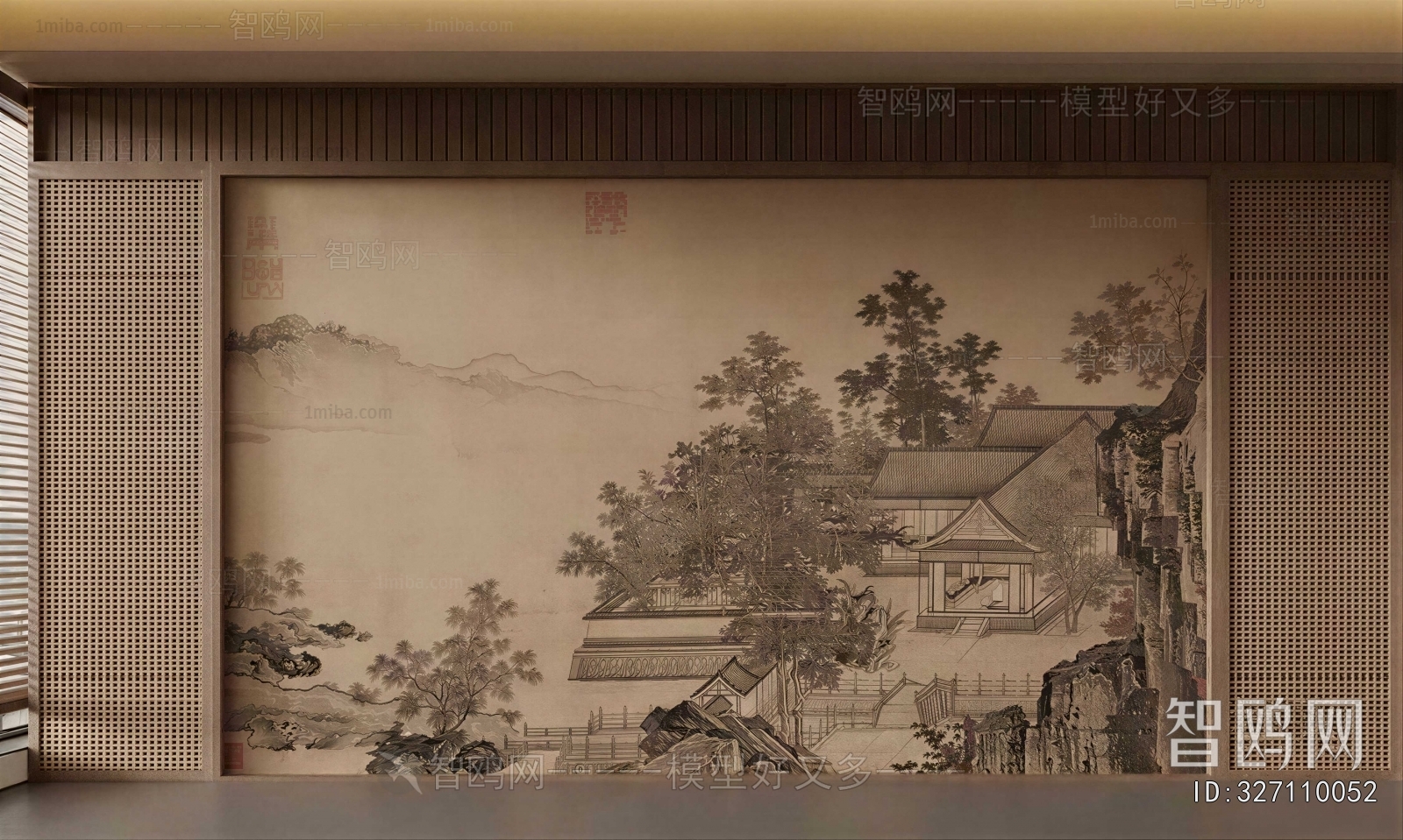 New Chinese Style TV Wall