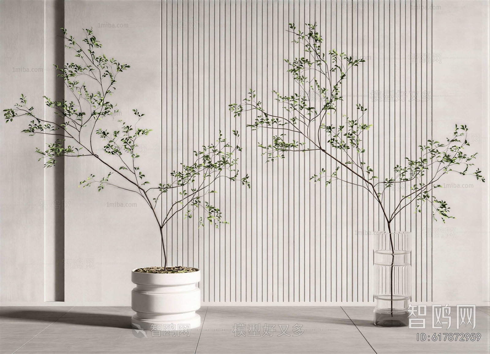 Modern Ground Green Plant Potted Plants