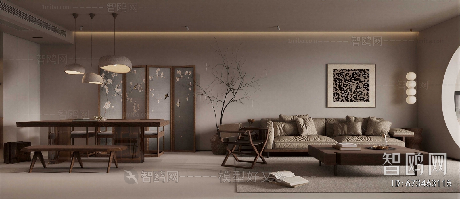 New Chinese Style A Living Room