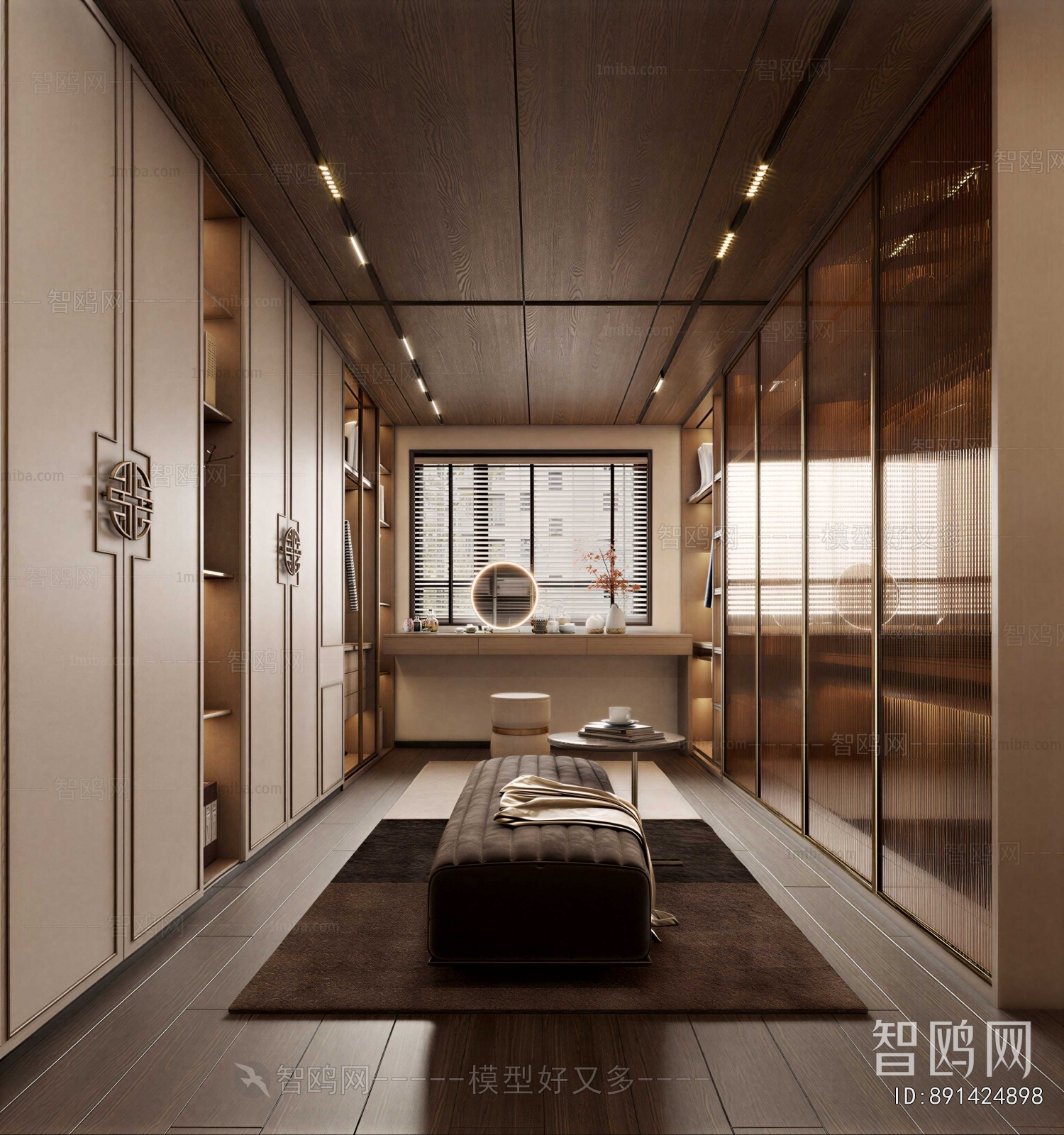 New Chinese Style Clothes Storage Area