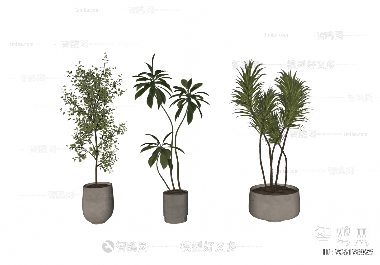 Modern Ground Green Plant Potted Plants