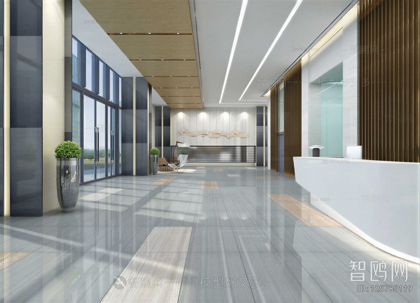 Modern Office Reception Desk