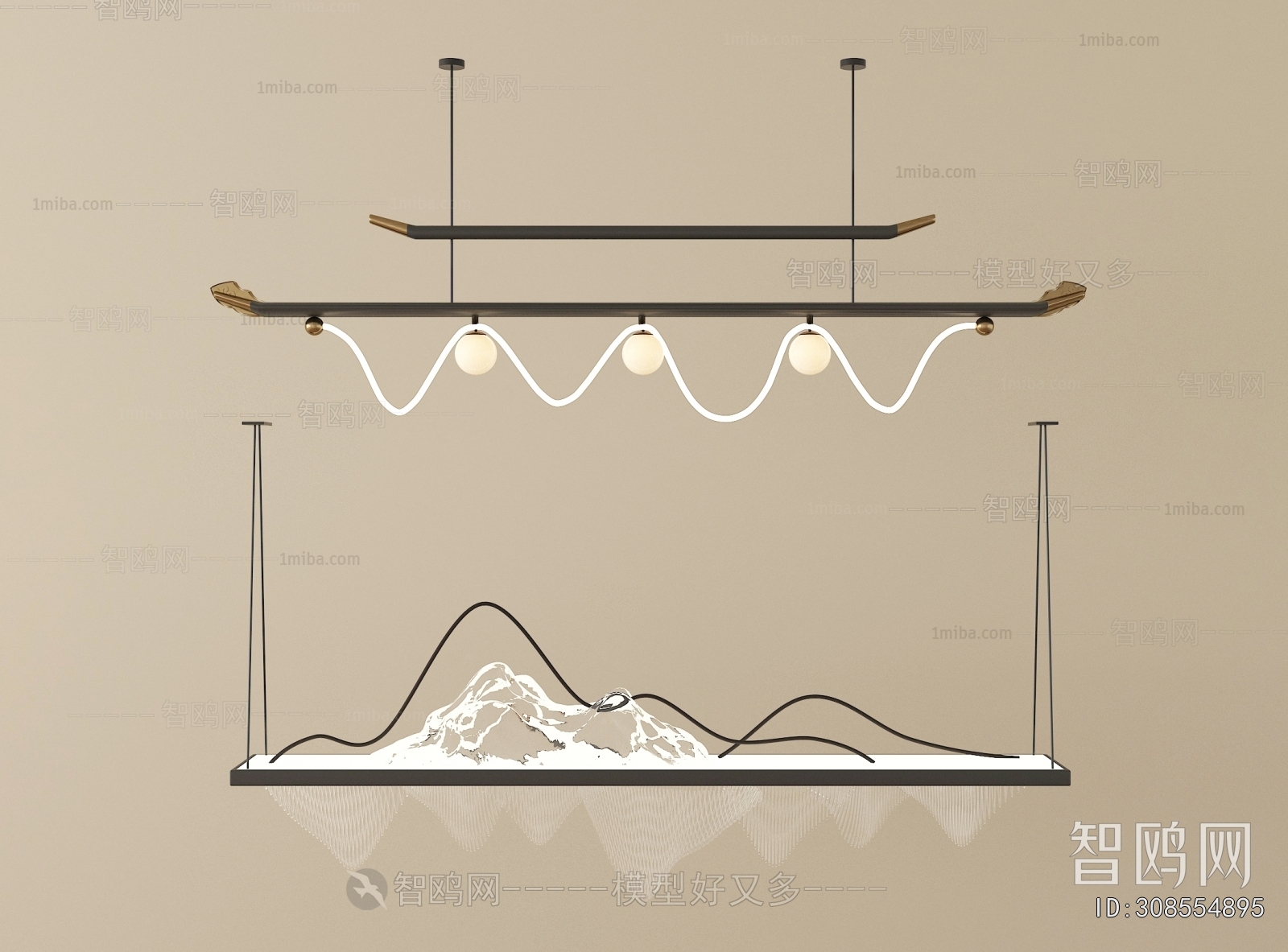 New Chinese Style Long Chandelier