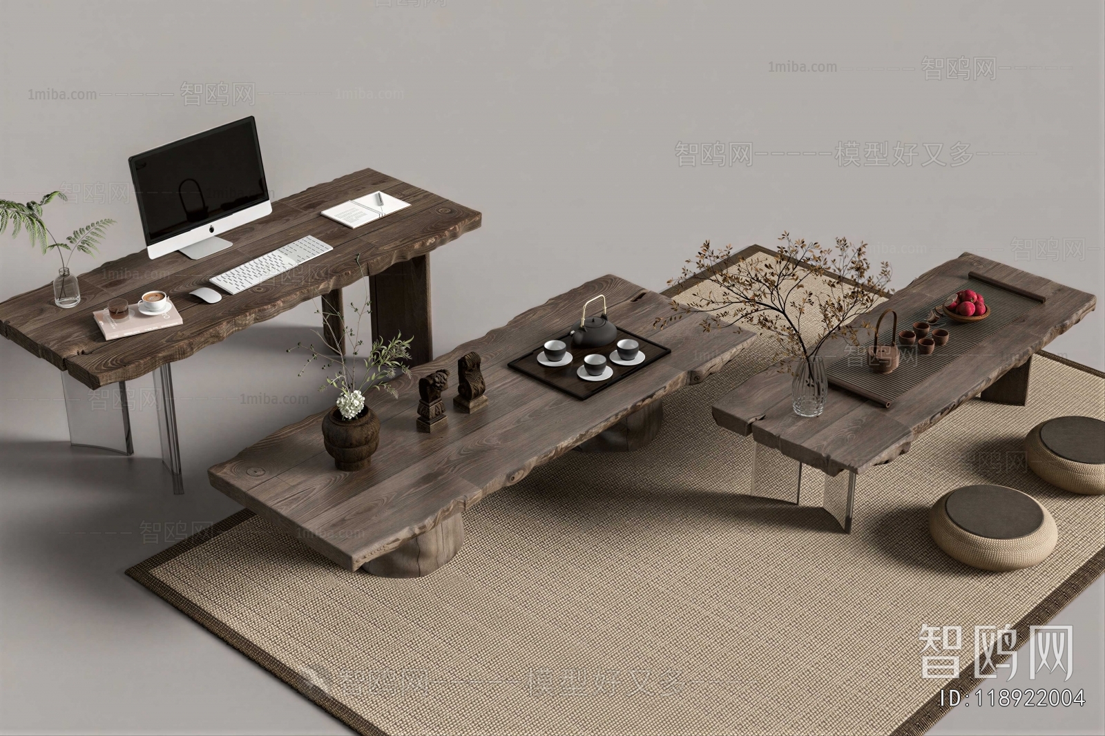 Wabi-sabi Style Tea Tables And Chairs