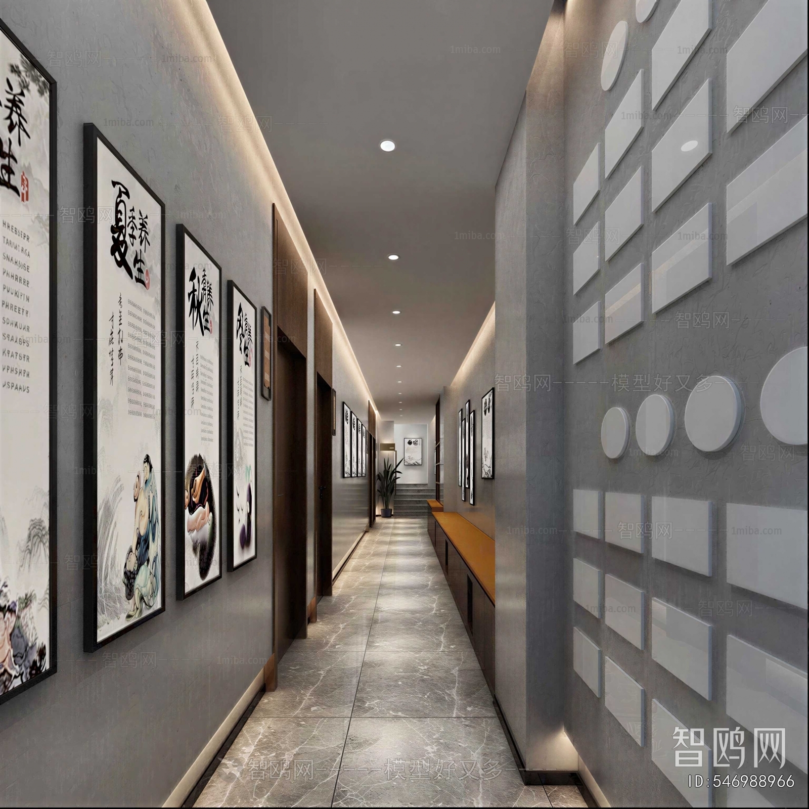 New Chinese Style Corridor Elevator Hall