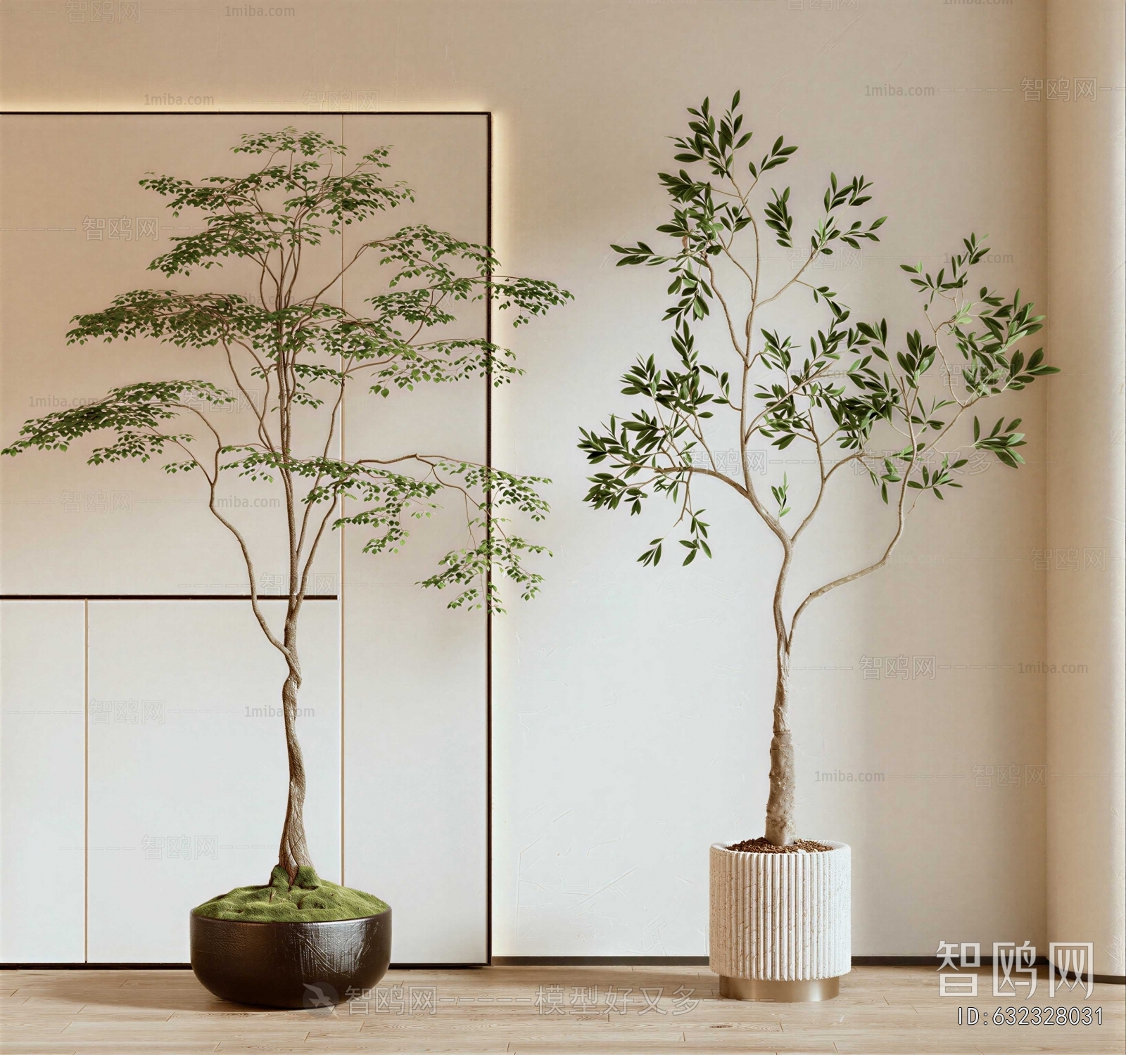 Modern Ground Green Plant Potted Plants