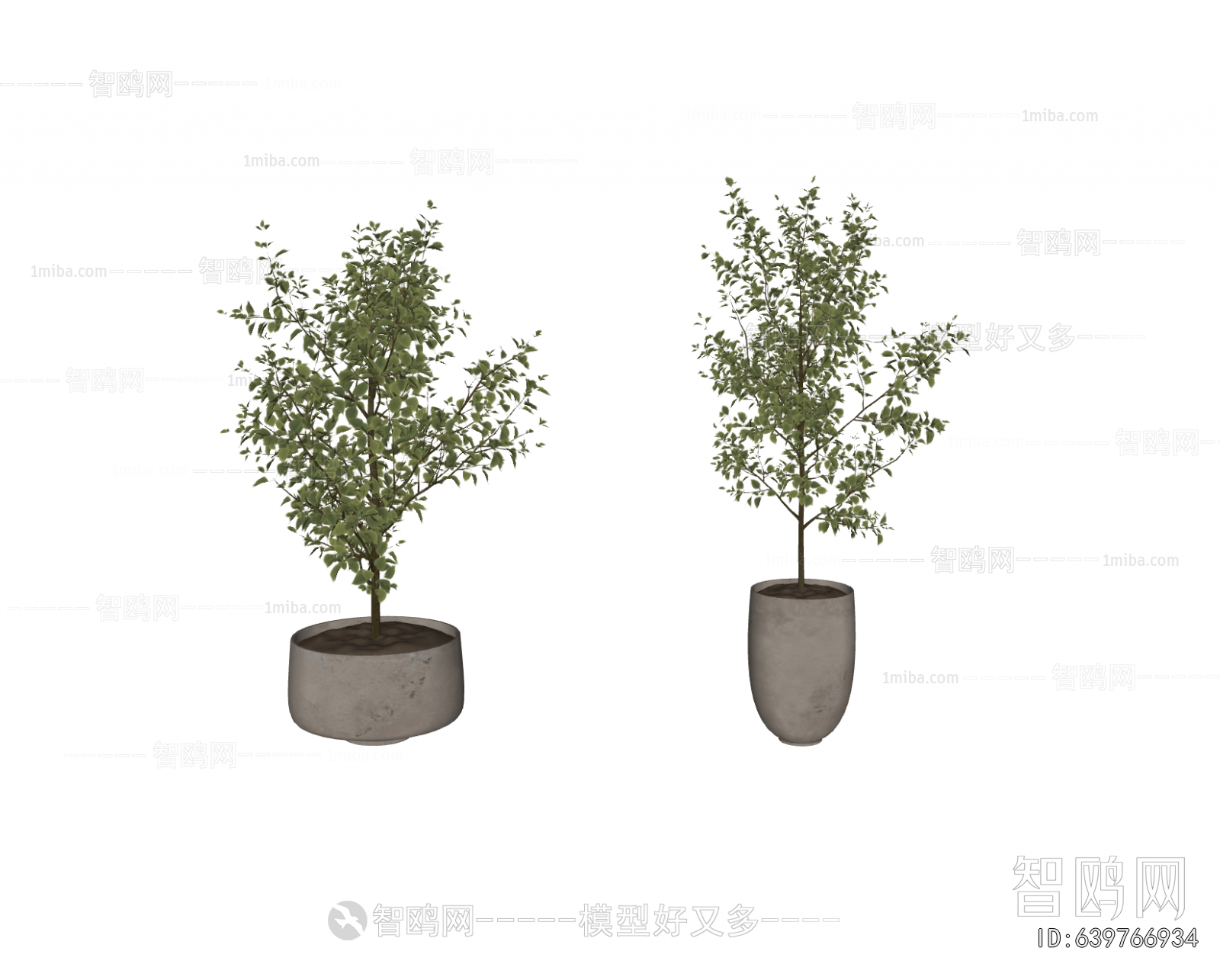 Modern Ground Green Plant Potted Plants