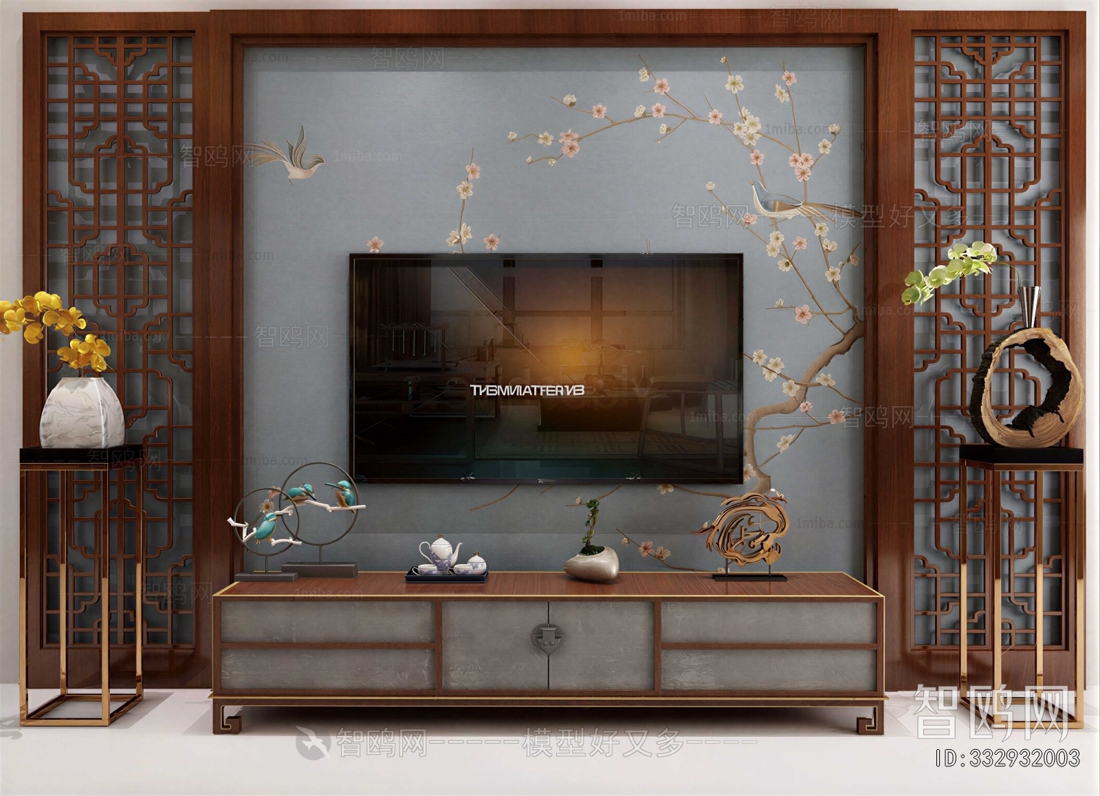New Chinese Style TV Cabinet