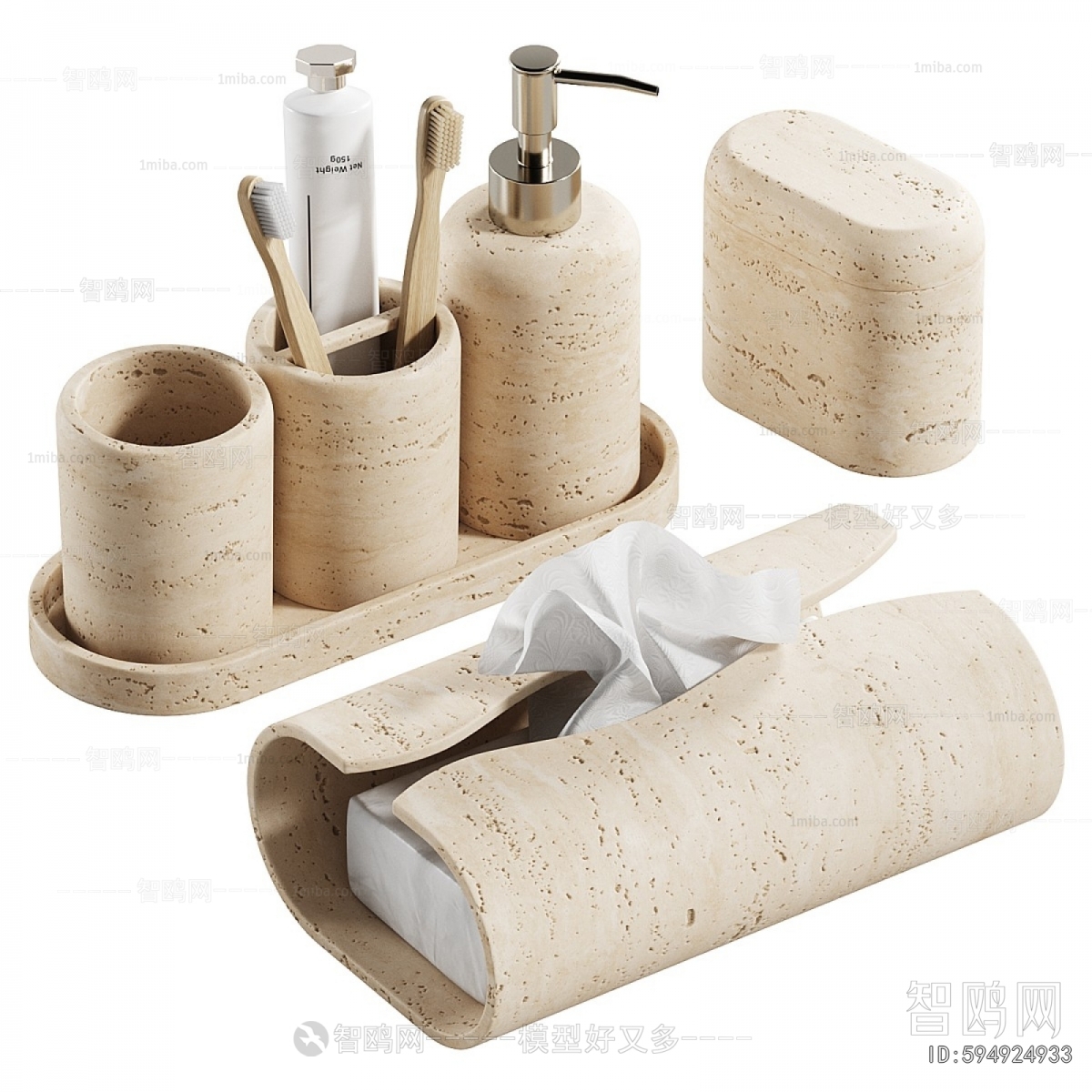 Wabi-sabi Style Bathroom Set