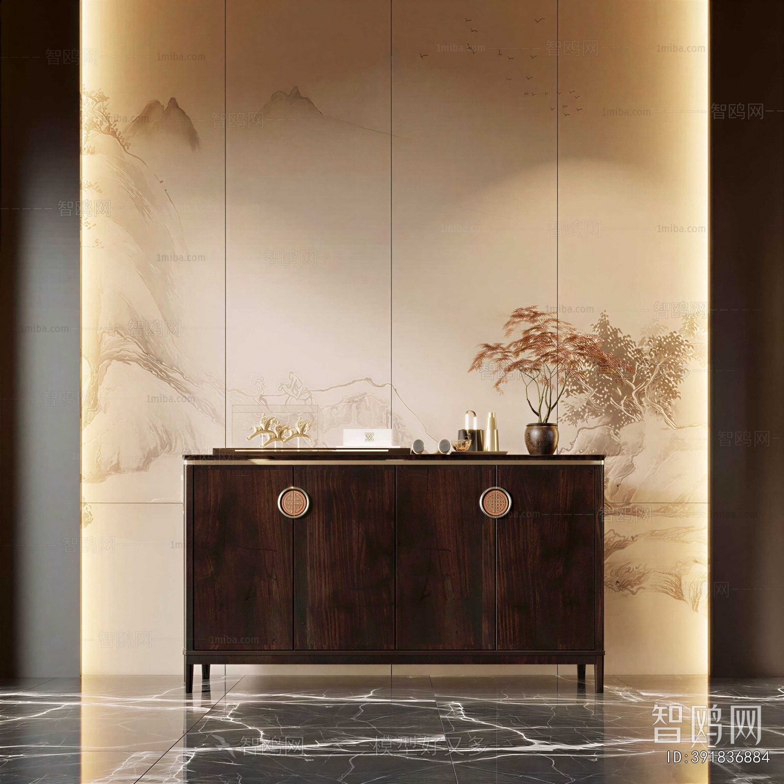 New Chinese Style Side Cabinet