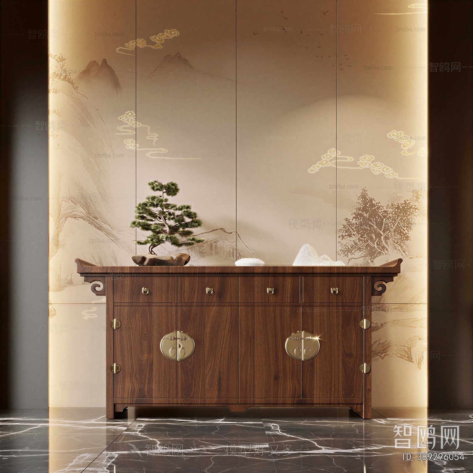 New Chinese Style Entrance Cabinet