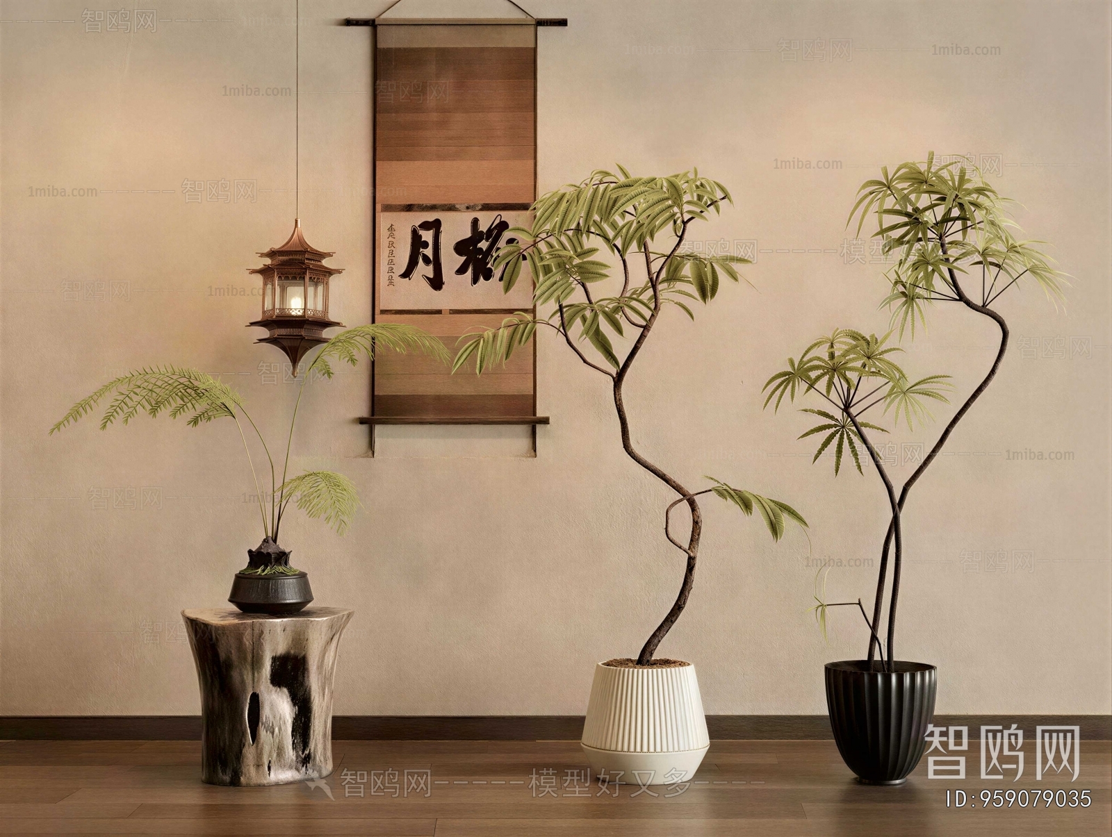 New Chinese Style Ground Green Plant Potted Plants