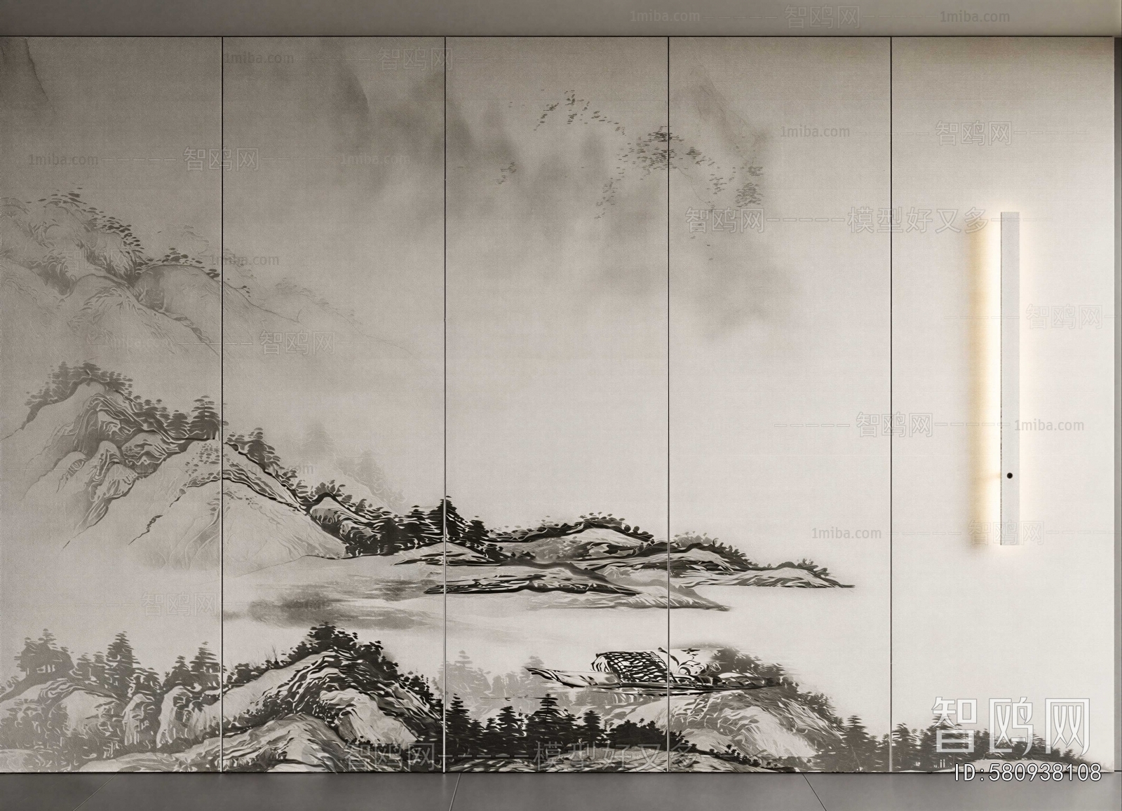 New Chinese Style TV Wall