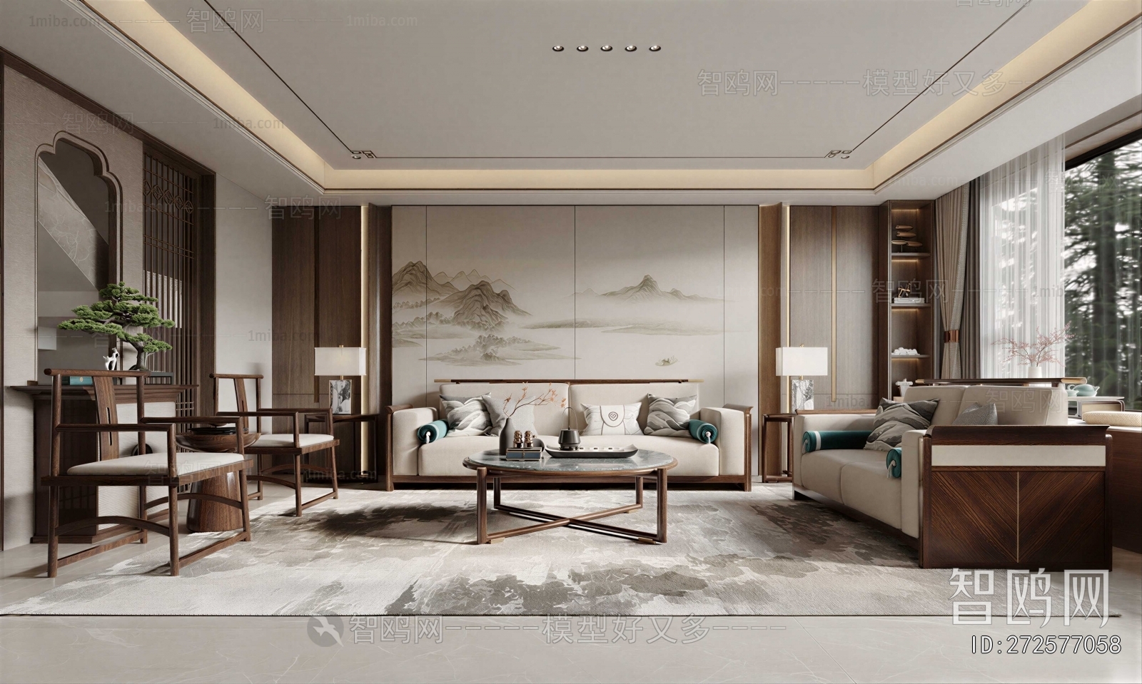 New Chinese Style A Living Room