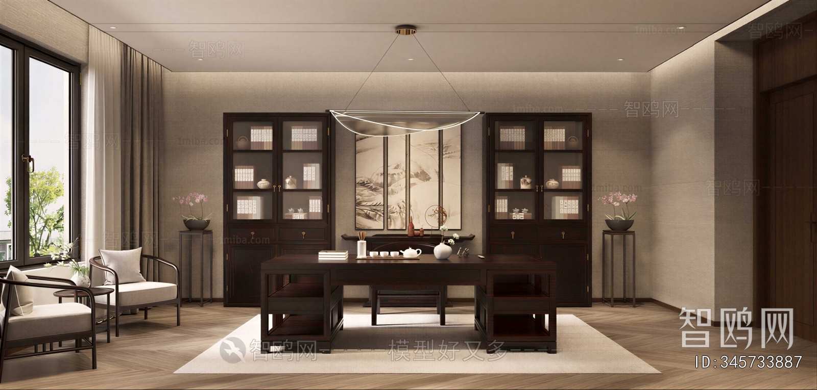 New Chinese Style Study Space