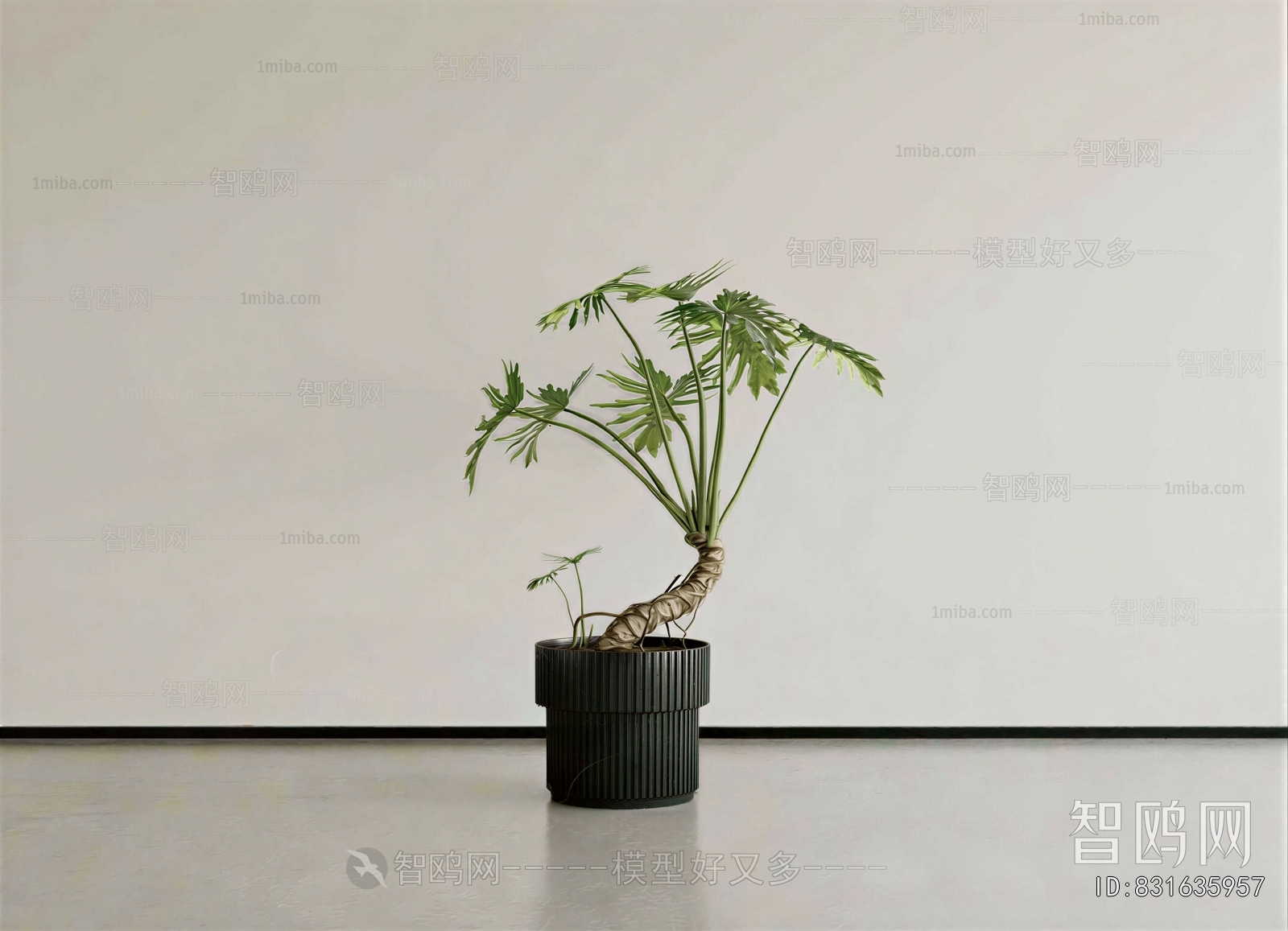 Modern Potted Green Plant