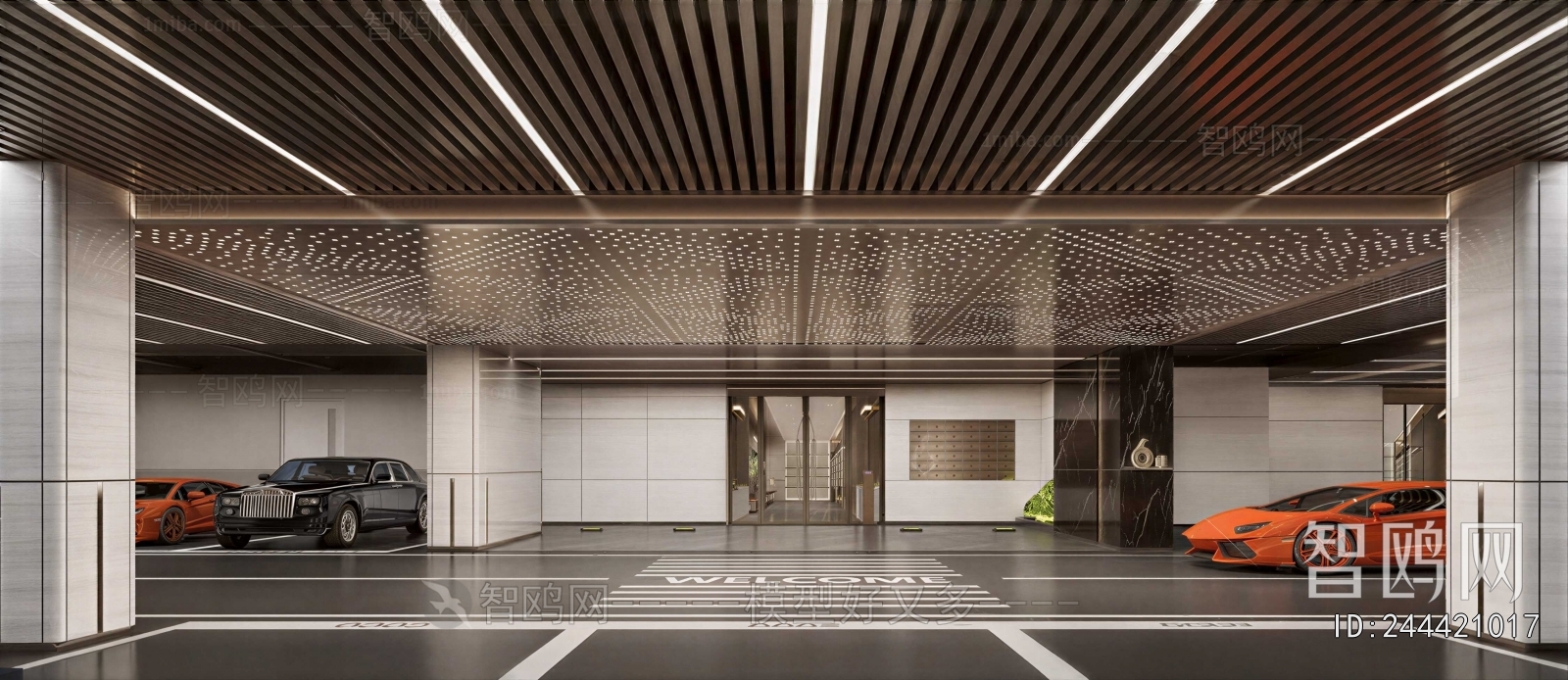 Modern Underground Parking Lot