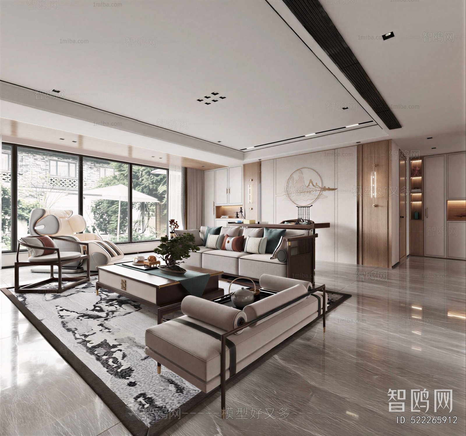 New Chinese Style A Living Room