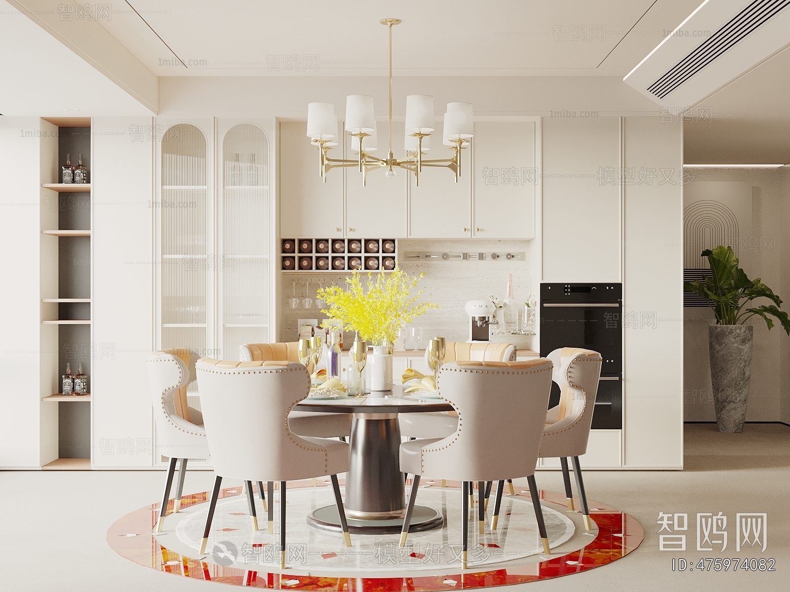 Simple European Style Dining Room