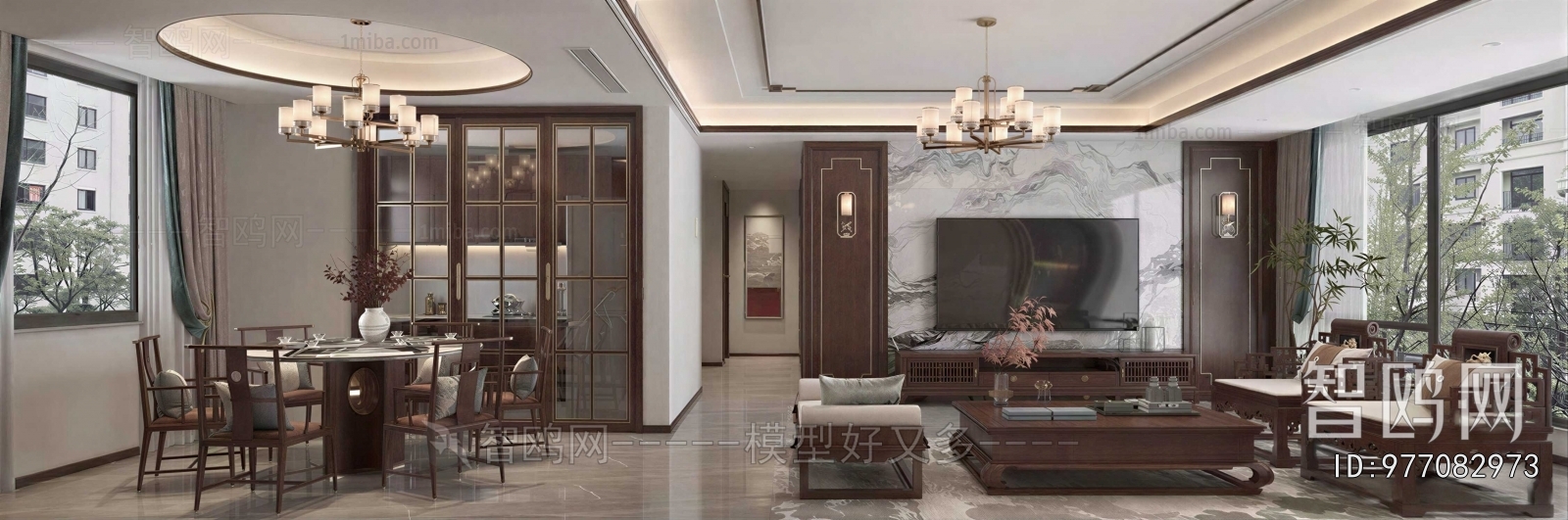 New Chinese Style A Living Room