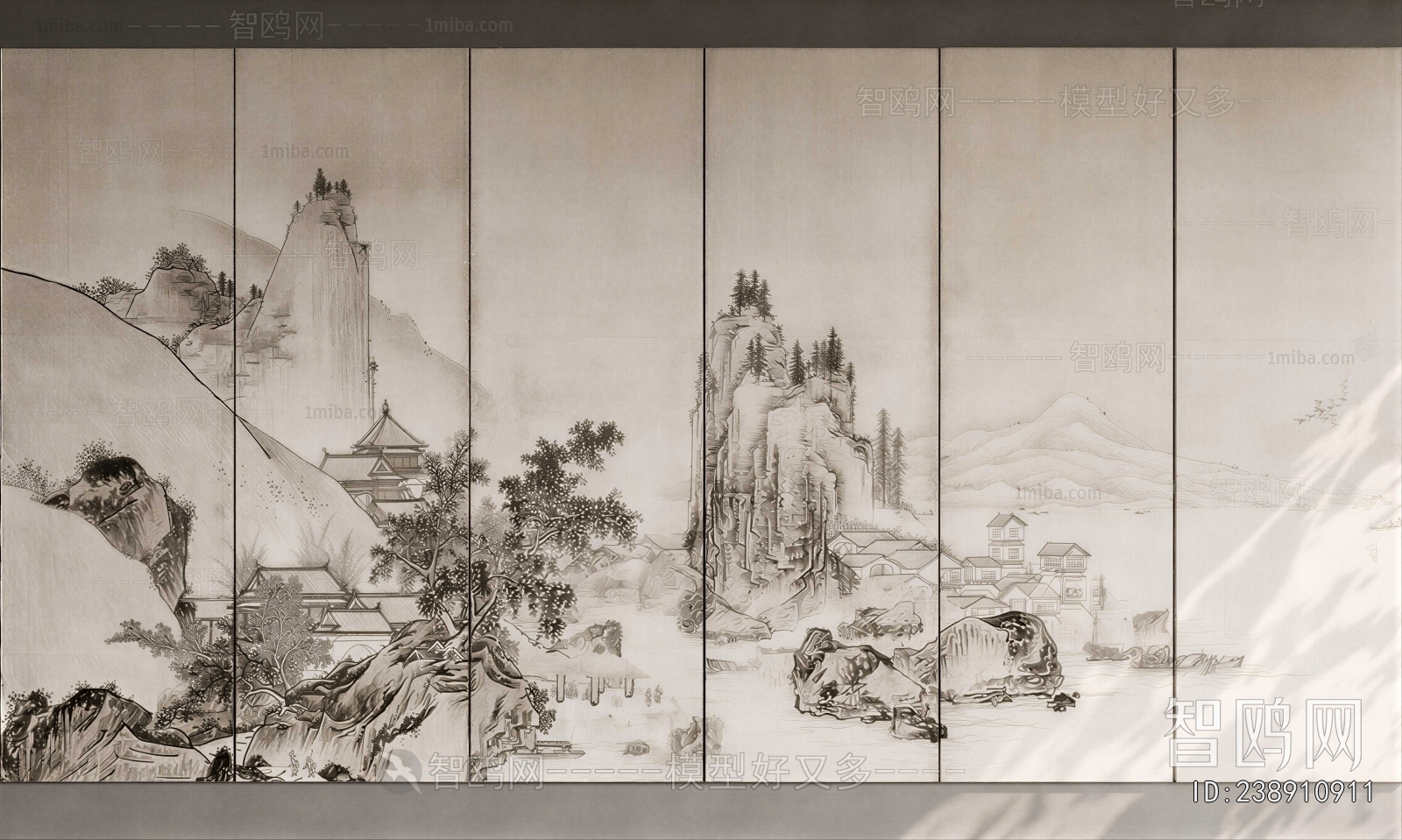 New Chinese Style TV Wall