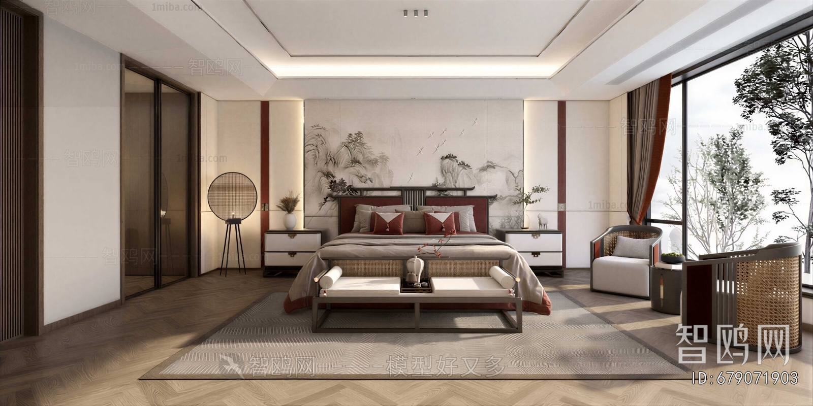 New Chinese Style Bedroom