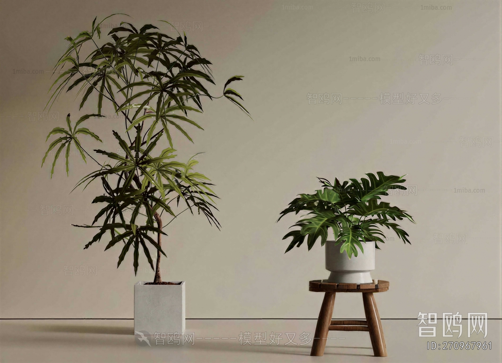 Modern Ground Green Plant Potted Plants