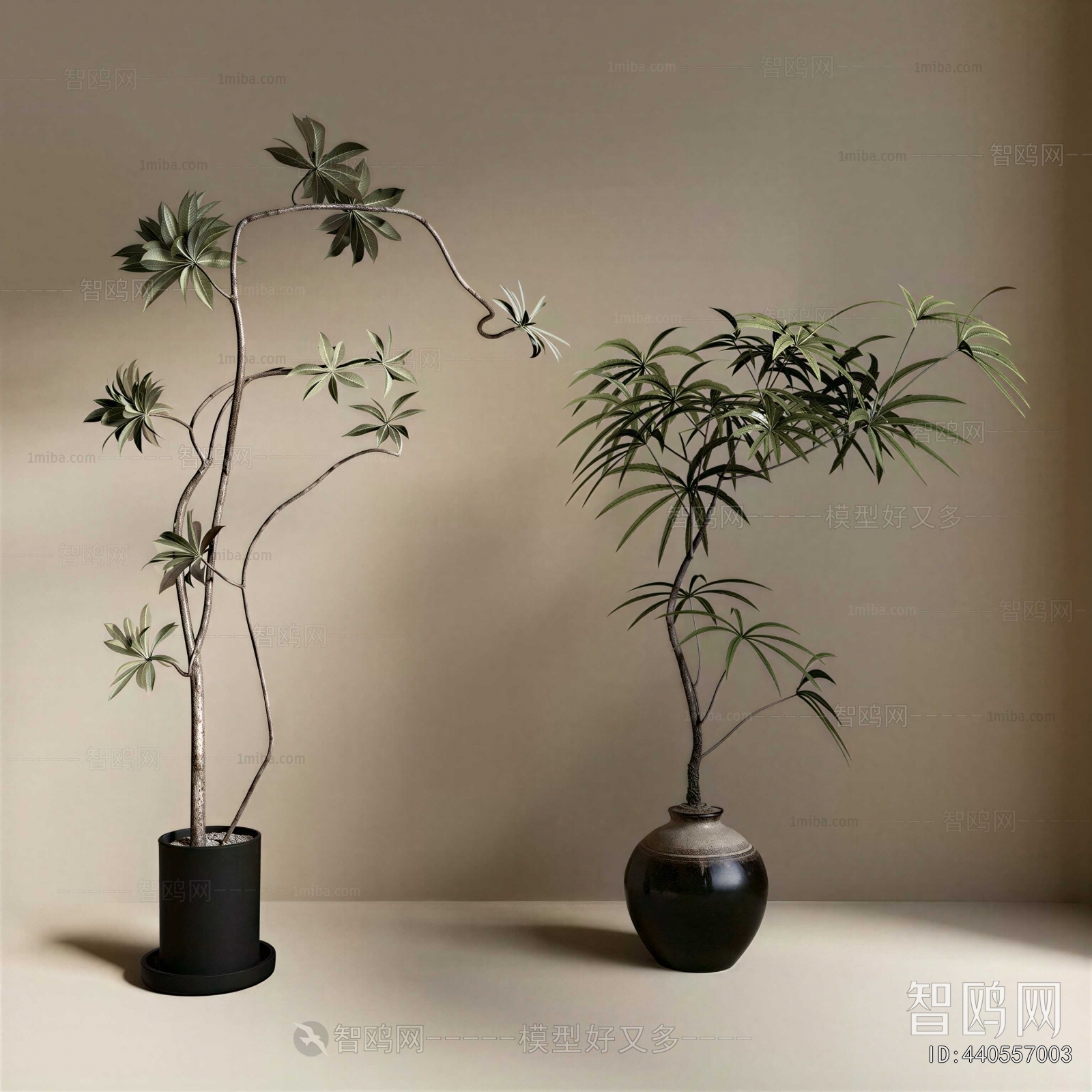 Modern Ground Green Plant Potted Plants