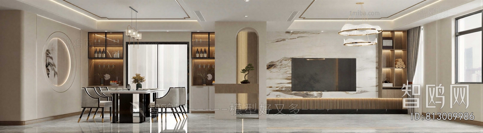 New Chinese Style A Living Room