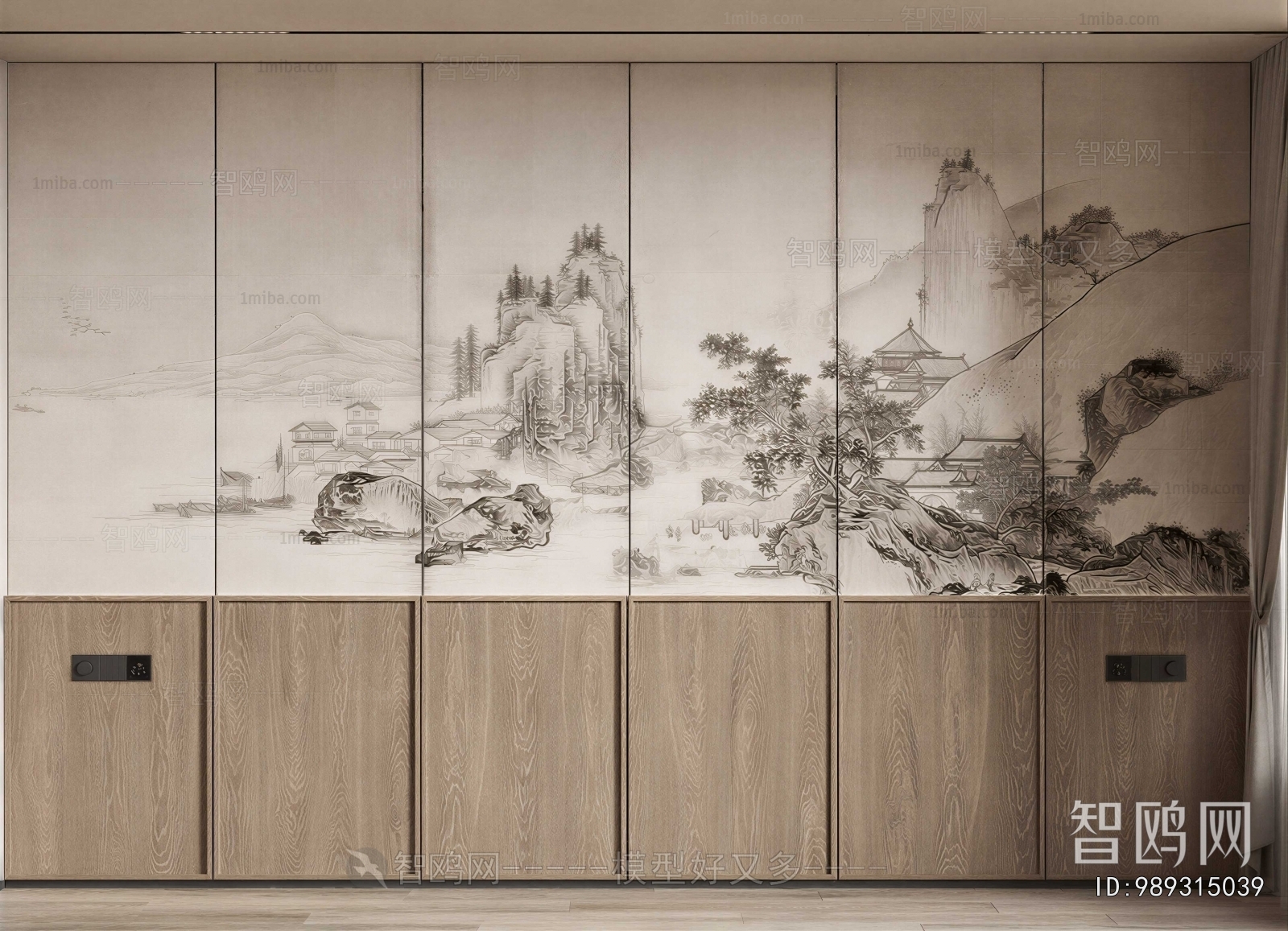 New Chinese Style TV Wall