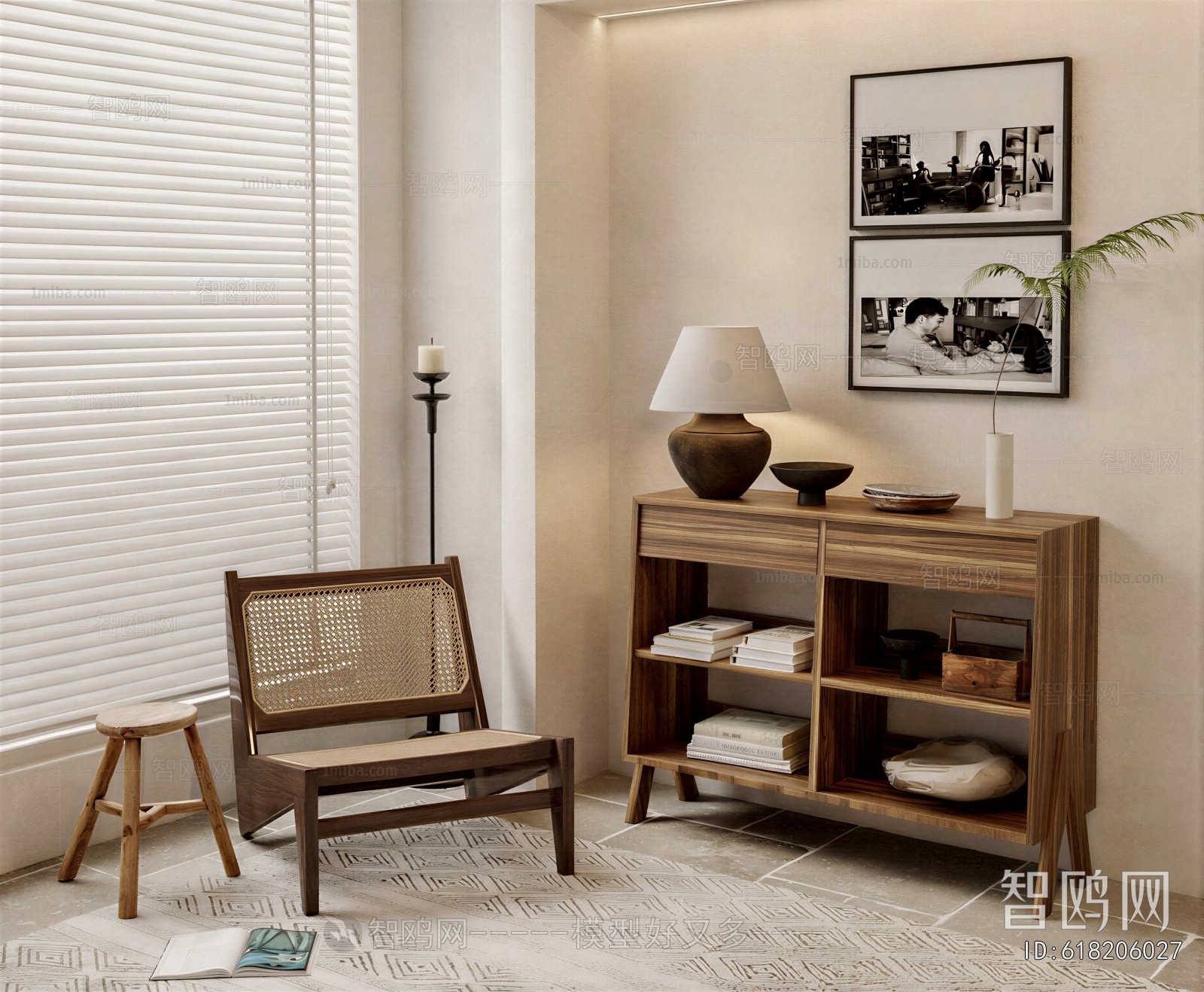 Wabi-sabi Style Side Cabinet