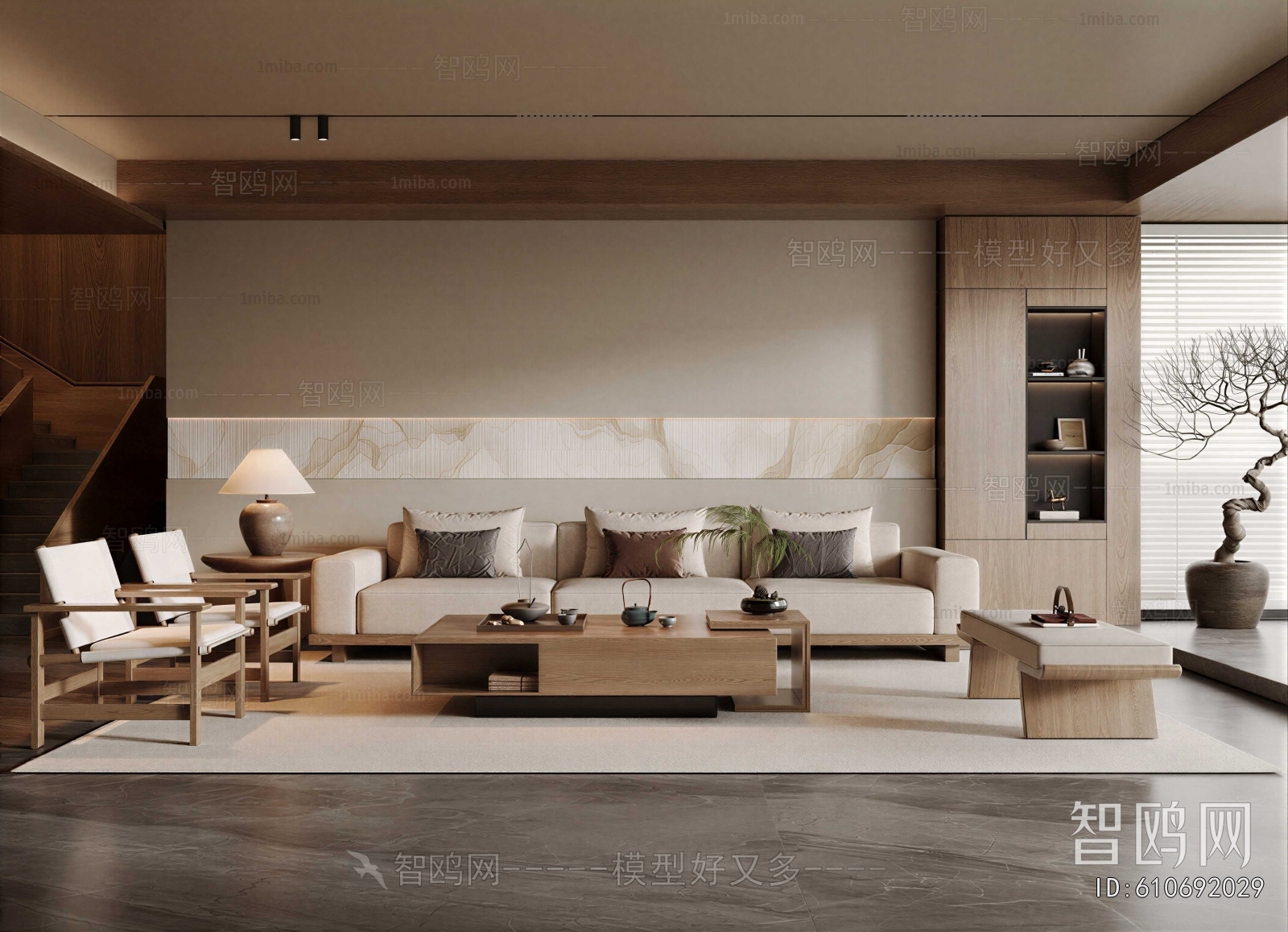 New Chinese Style A Living Room