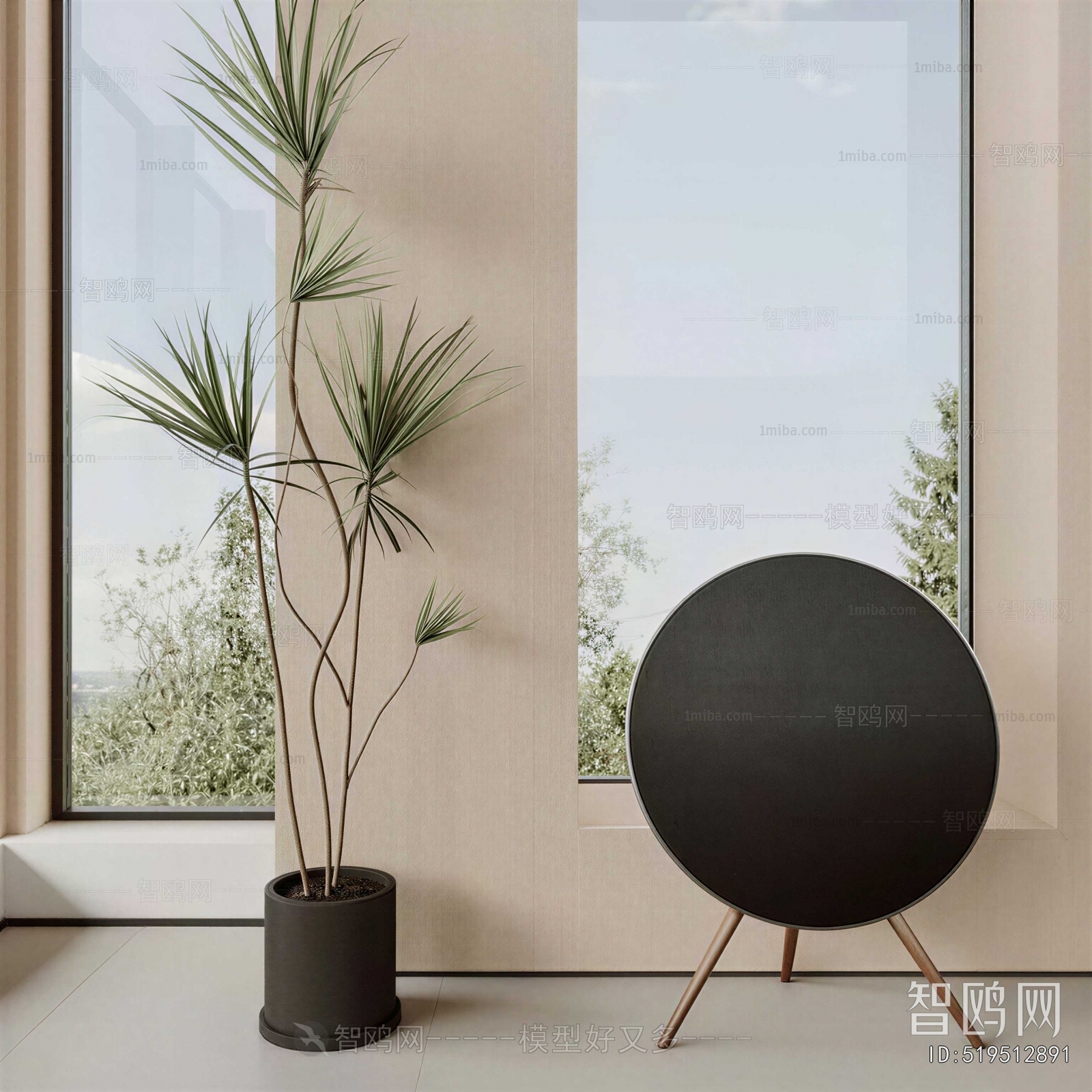 Modern Ground Green Plant Potted Plants