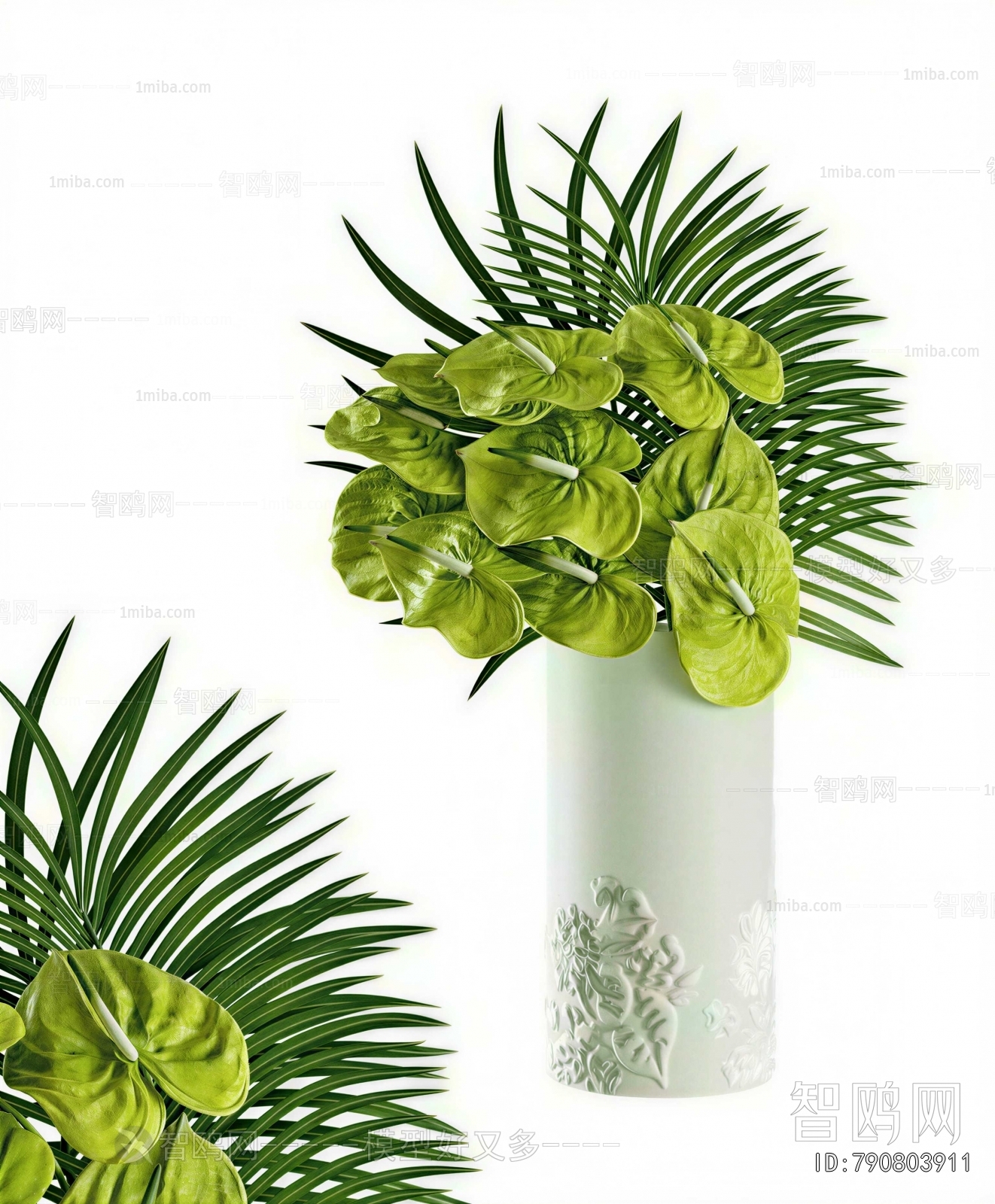 Modern Potted Green Plant