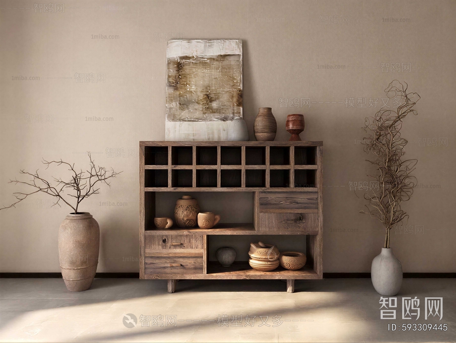 Wabi-sabi Style Entrance Cabinet