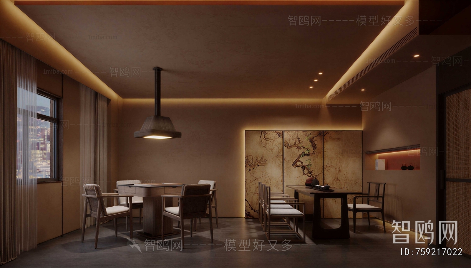 New Chinese Style Chess And Card Room