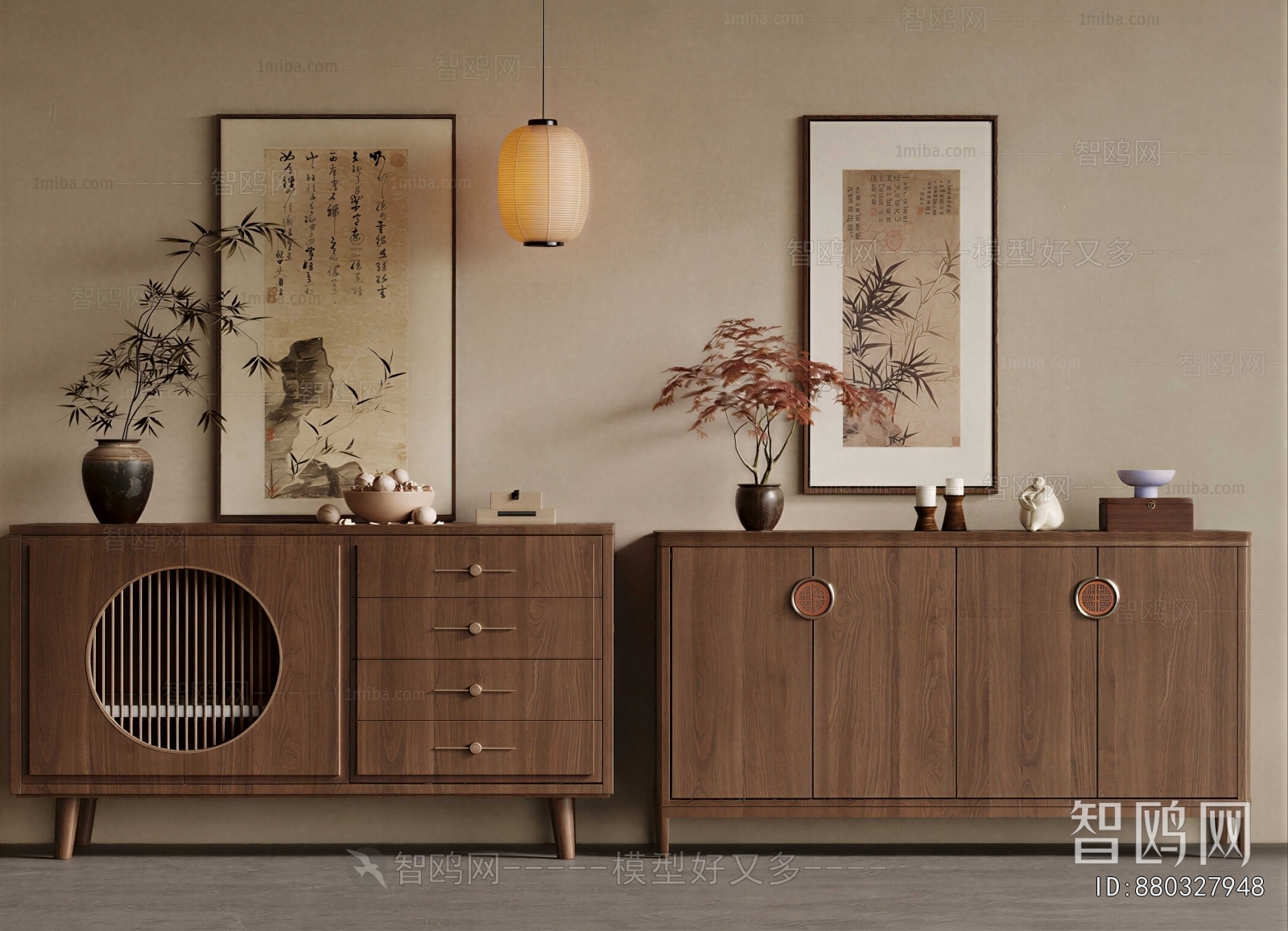 New Chinese Style Entrance Cabinet