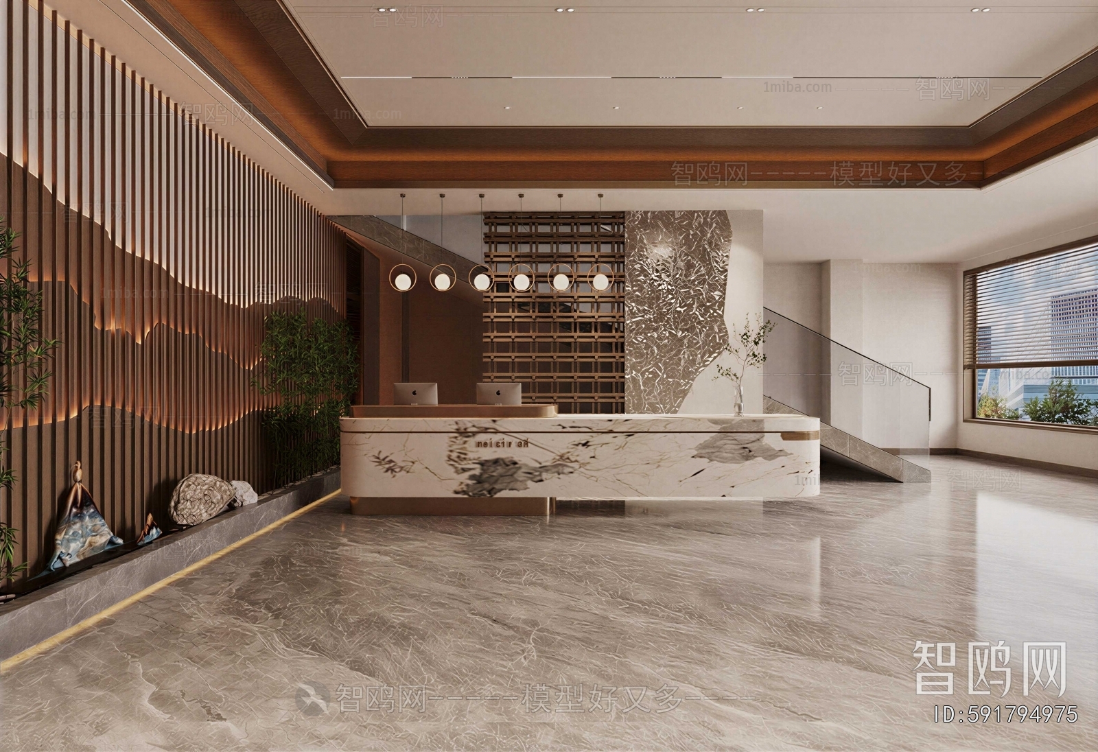 New Chinese Style Office Reception Desk