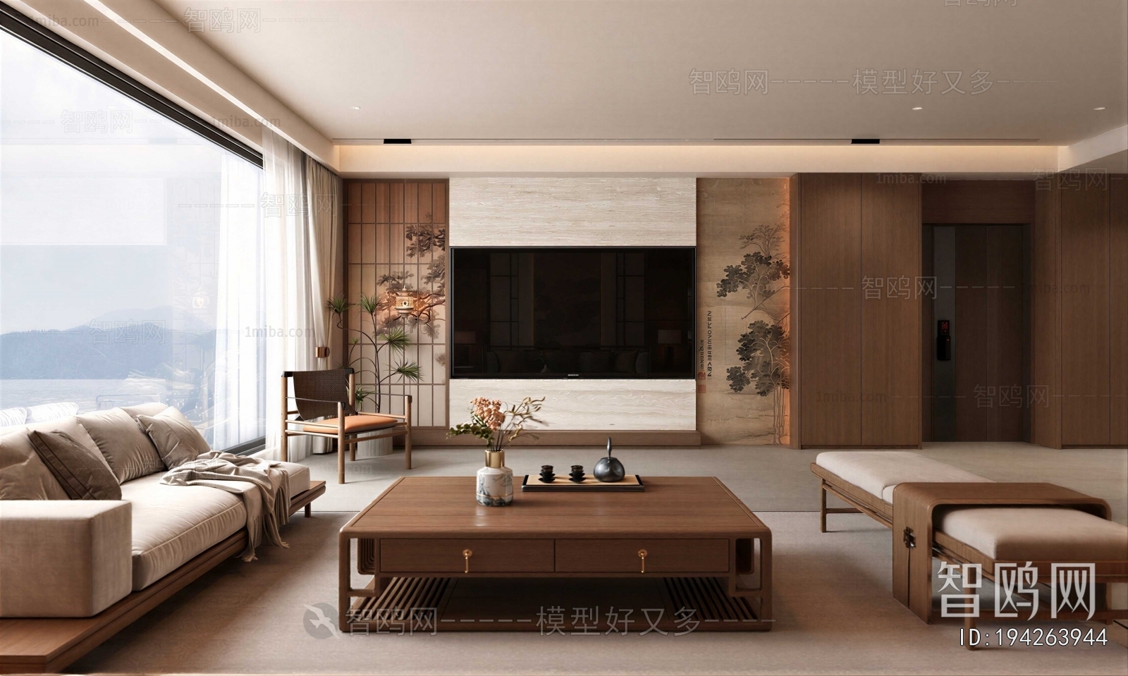 New Chinese Style A Living Room