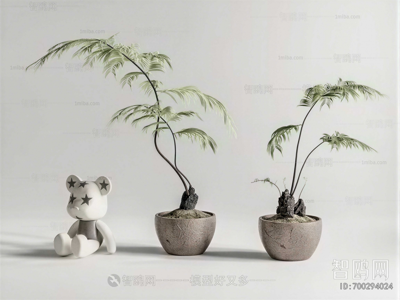 Modern Potted Green Plant