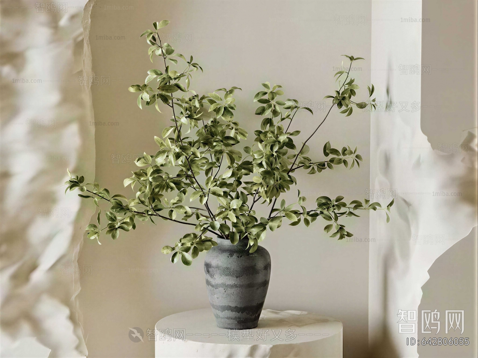 Wabi-sabi Style Aquatic Green Plant