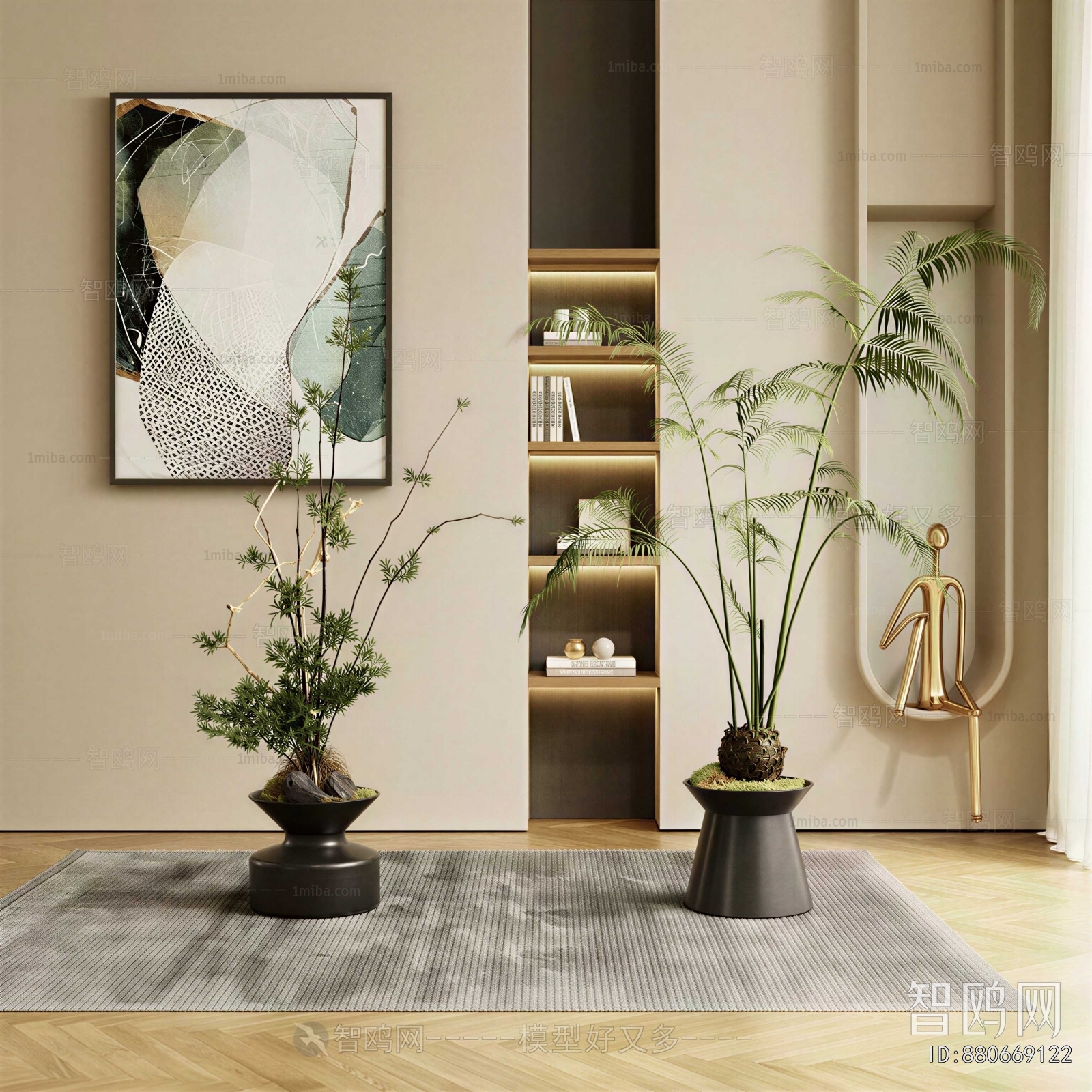 New Chinese Style Potted Green Plant