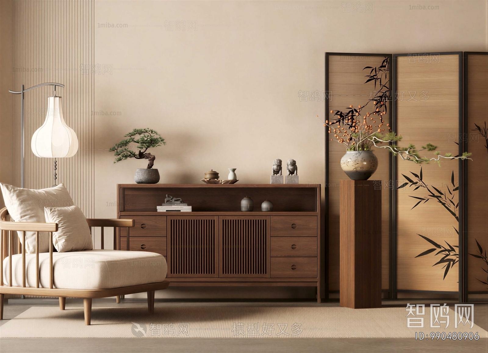 New Chinese Style Entrance Cabinet