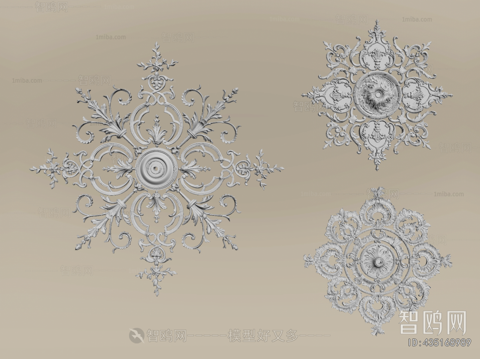 French Style Plaster Carved Top Plate