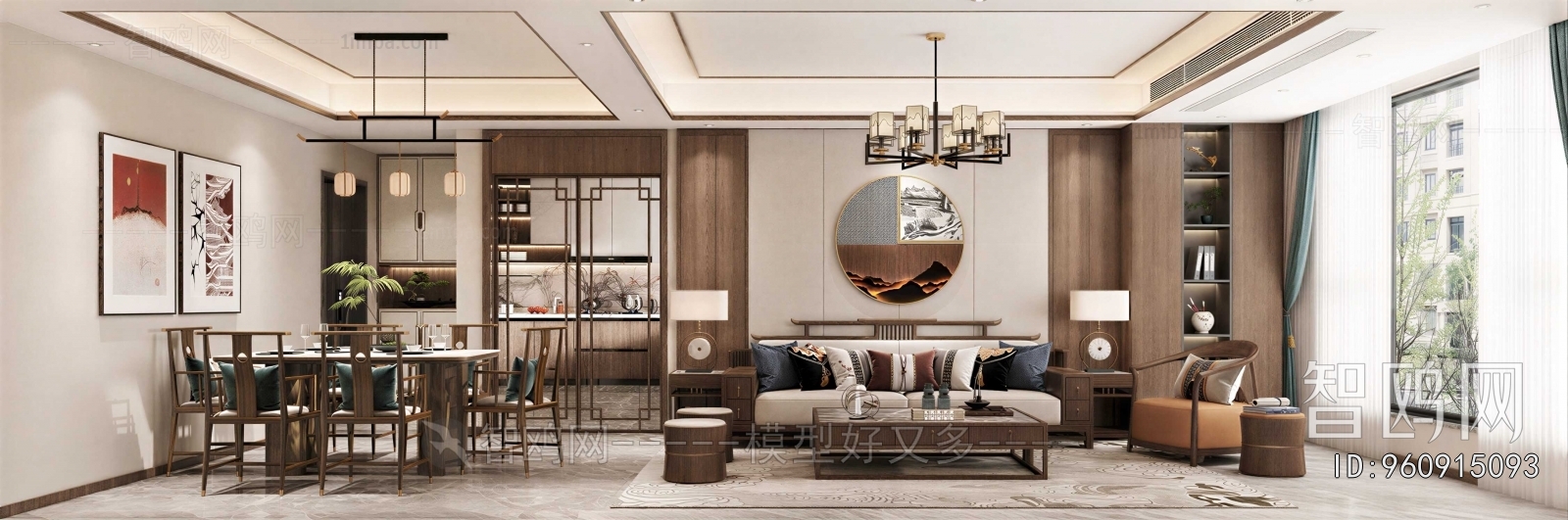 New Chinese Style A Living Room