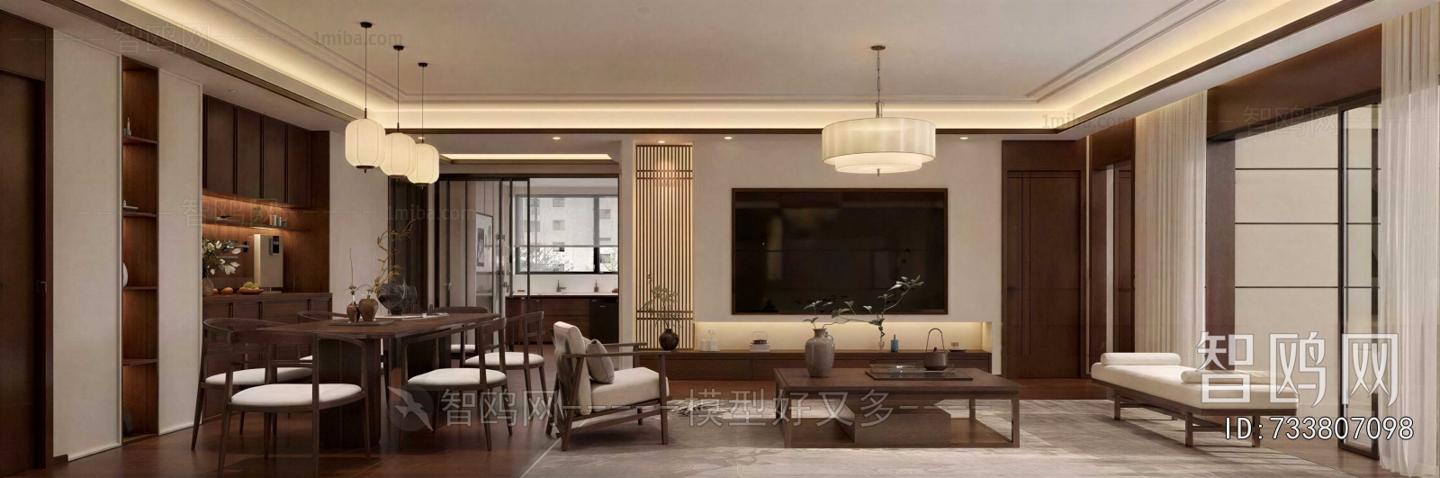 New Chinese Style A Living Room